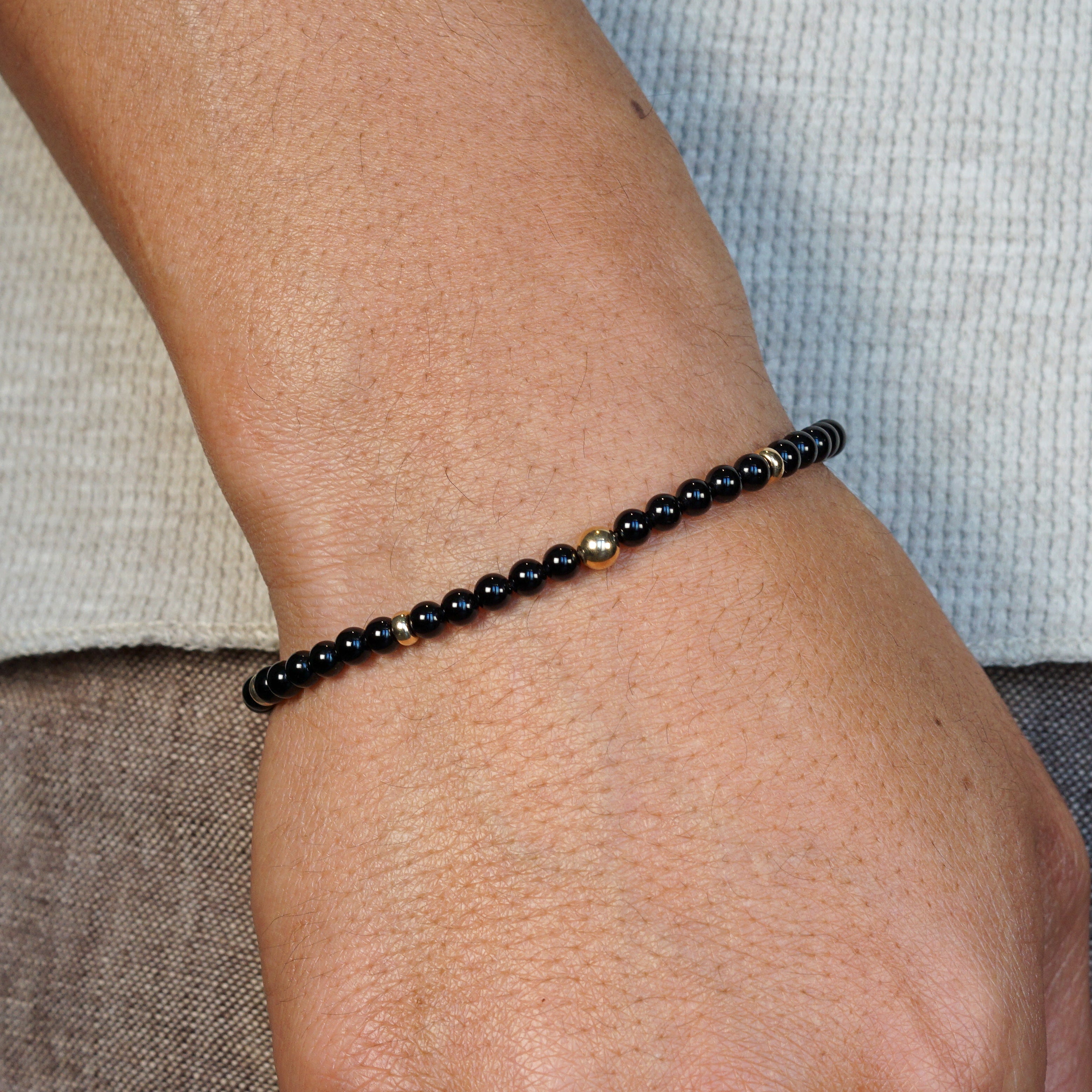 Aurum Bracelet | Onyx & 14K Gold
