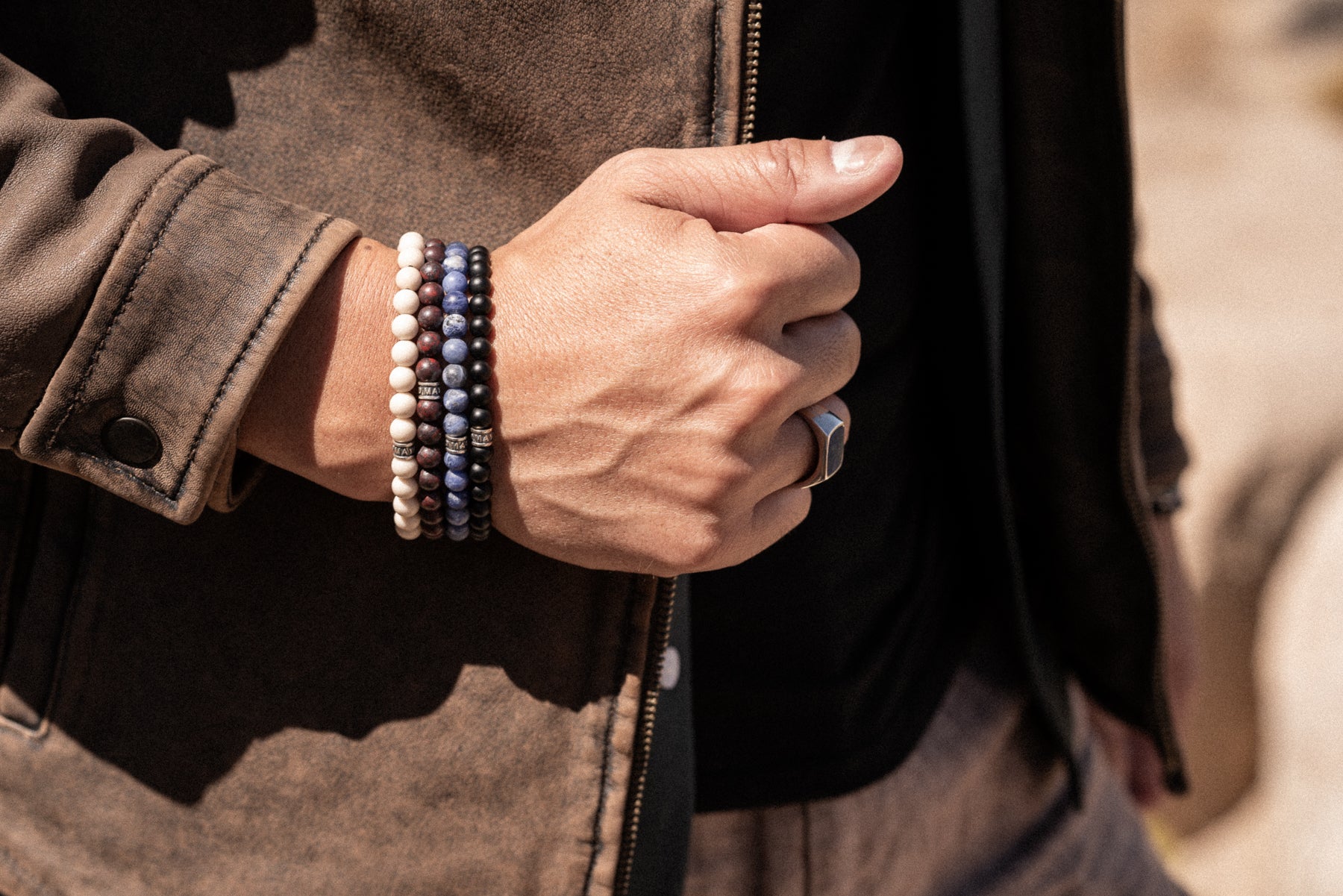 Signature Bracelet | Tiger Iron & Sterling Silver