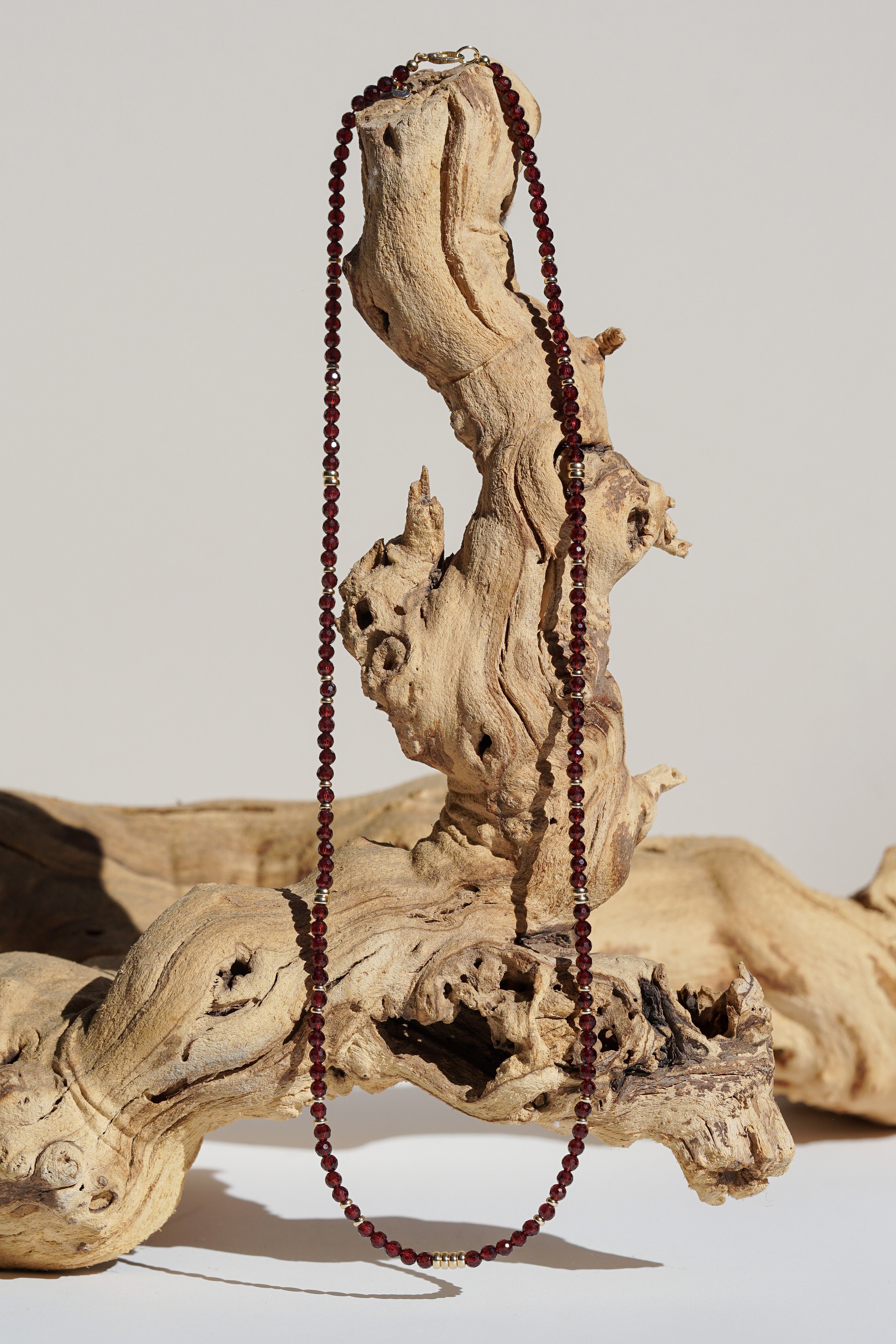 Ember Necklace | Garnet & 14K Gold | 26"