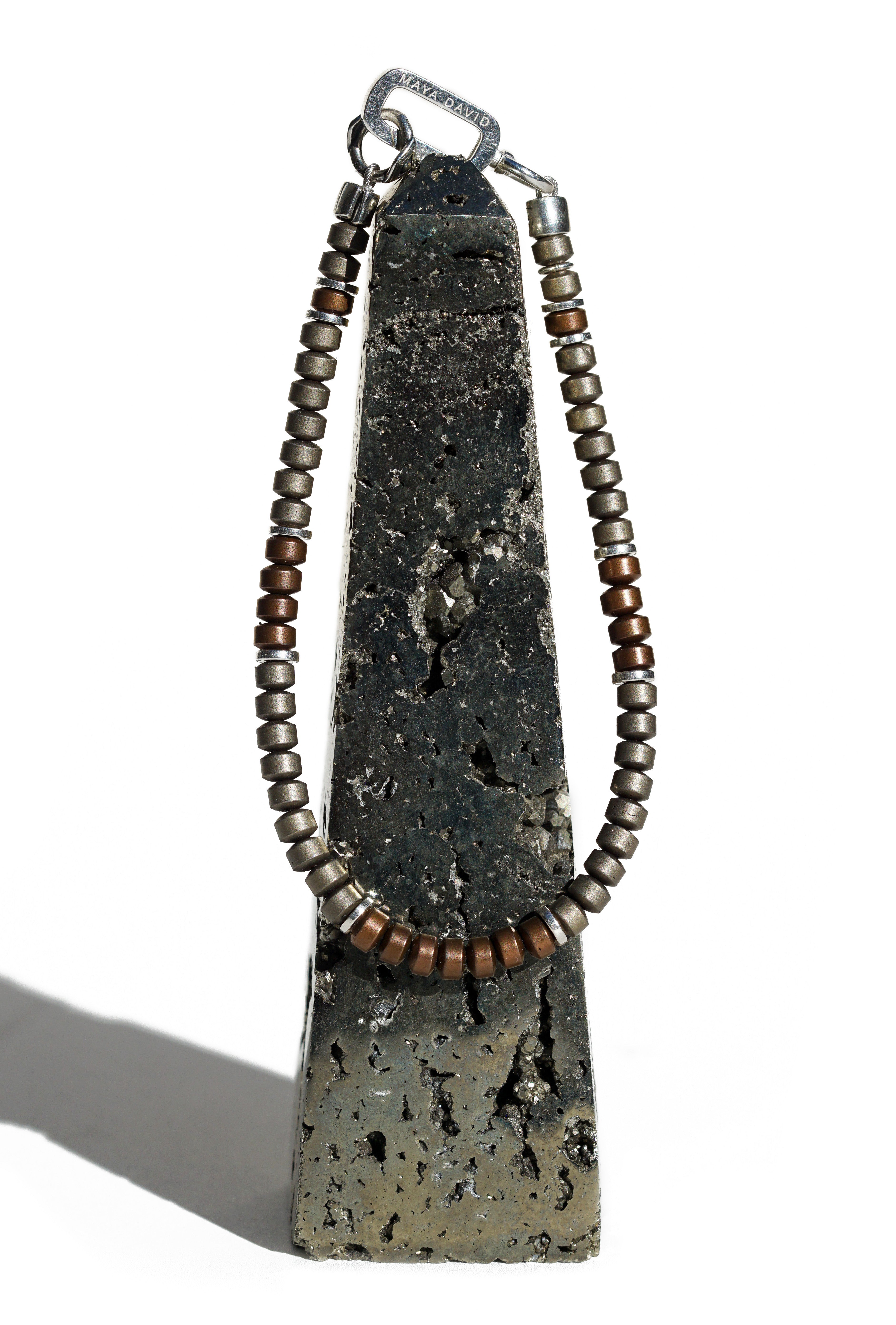 Flux Bracelet | Bronze Hematite & Sterling Silver