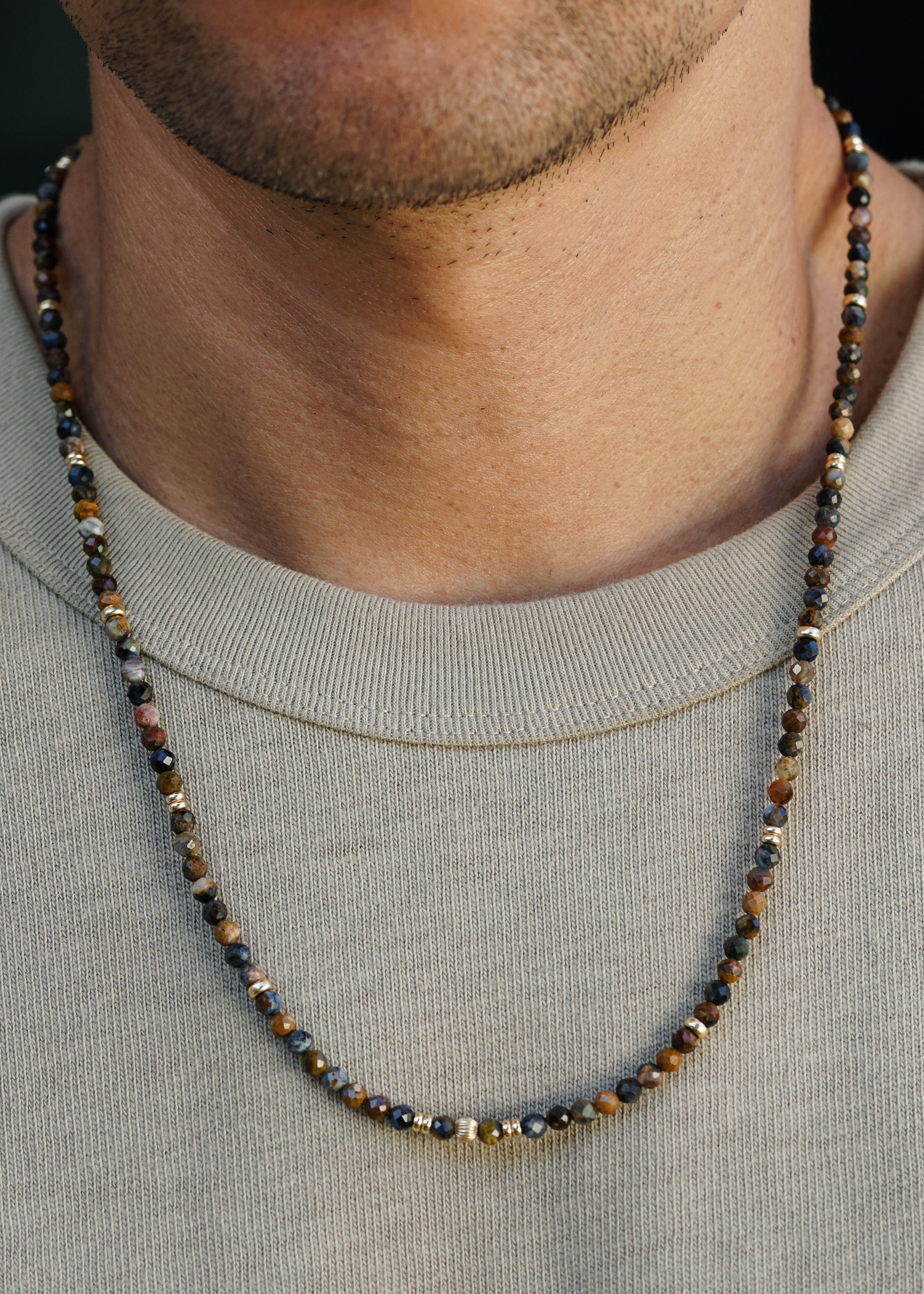 Meridian Necklace | Pietersite & 14K Gold
