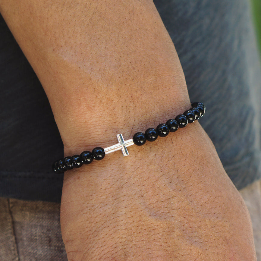 Crossroads Bracelet | Onyx & Sterling Silver