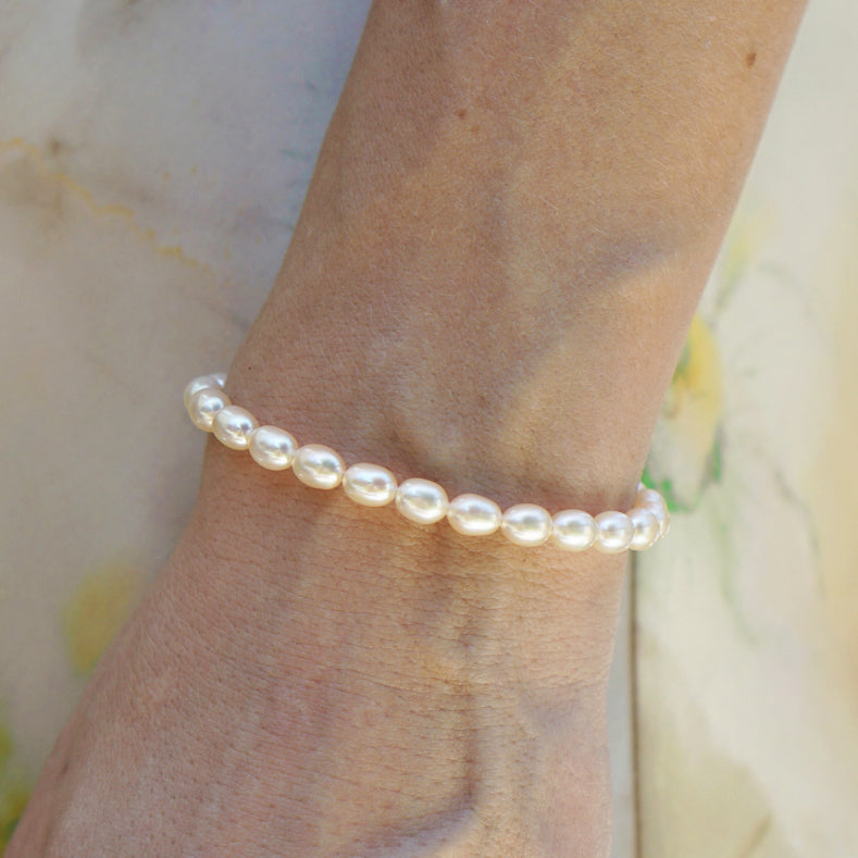 Peach Pearl Bracelet | Sterling Silver