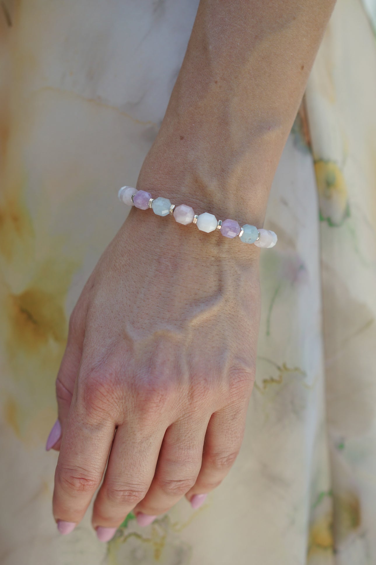 Trinity Bracelet | Amethyst, Rose Quartz, Aquamarine & Sterling Silver