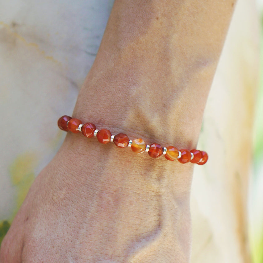 Inferno Bracelet | Red Agate & Sterling Silver
