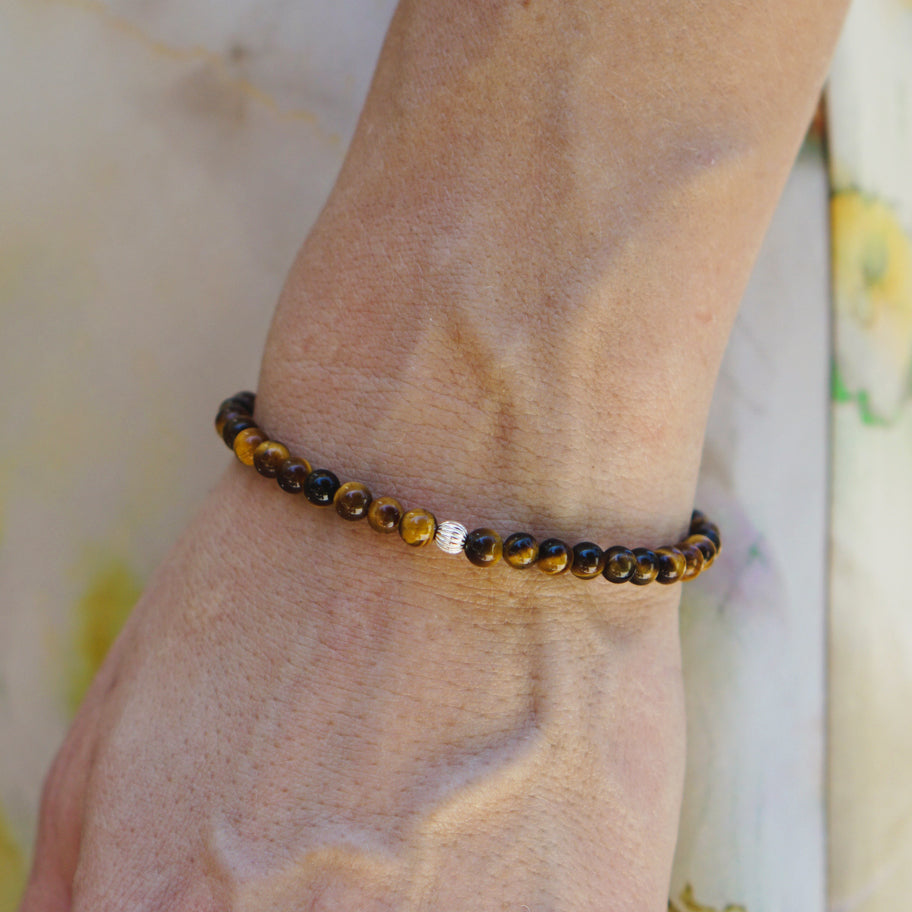 Refined Slim Bracelet | Tiger's Eye & Sterling Silver
