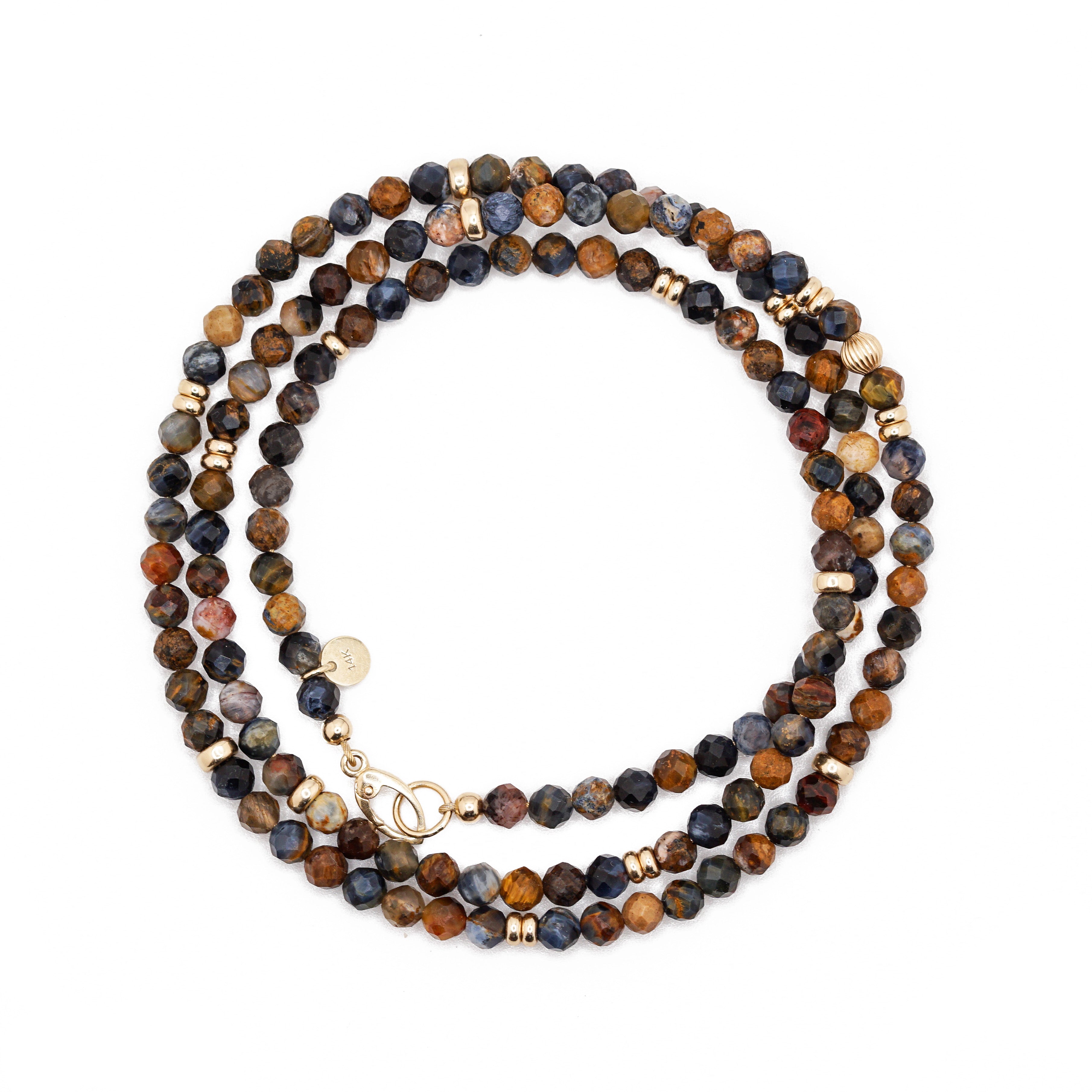 Meridian Necklace | Pietersite & 14K Gold