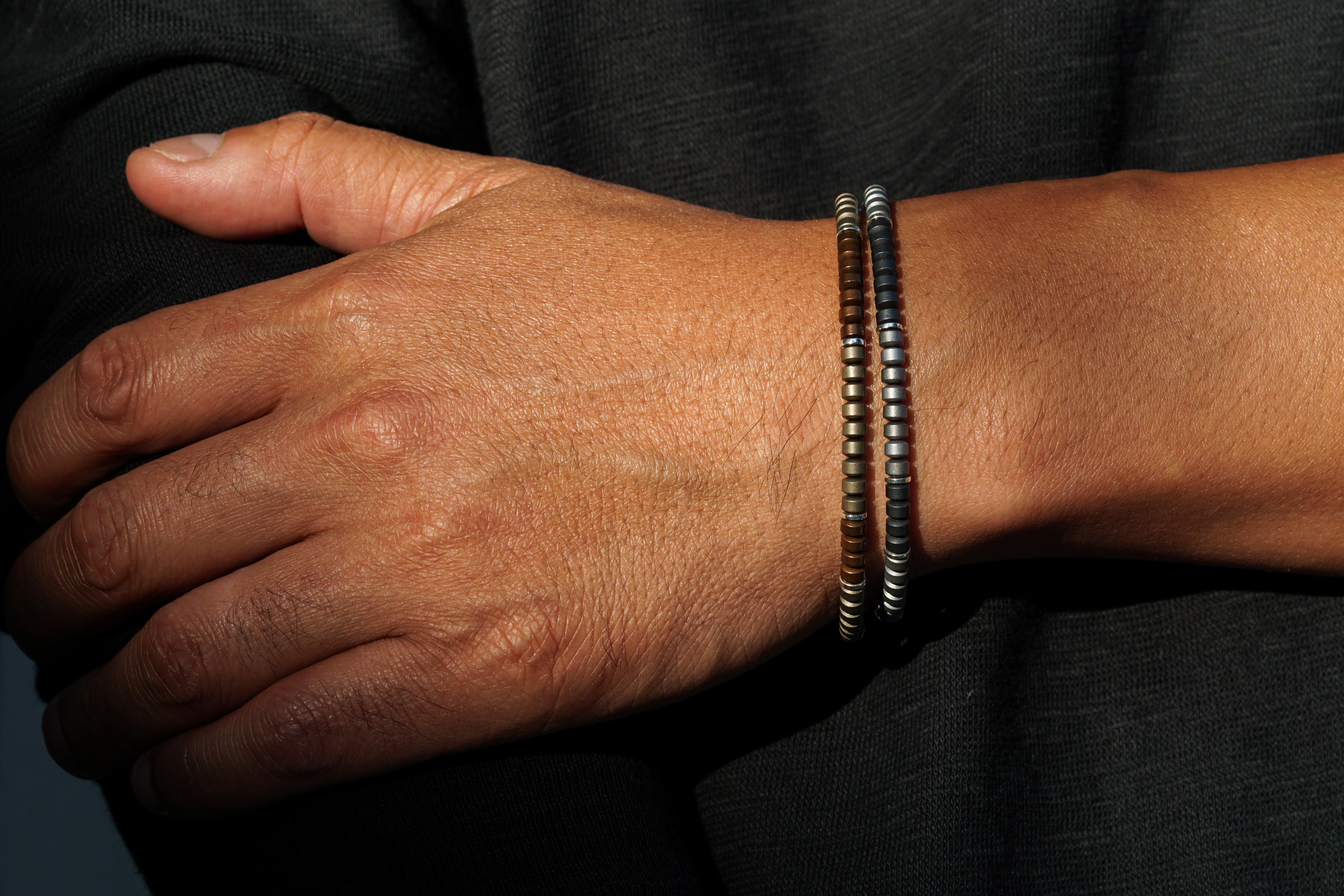 Flux Bracelet | Gray Hematite & Sterling Silver