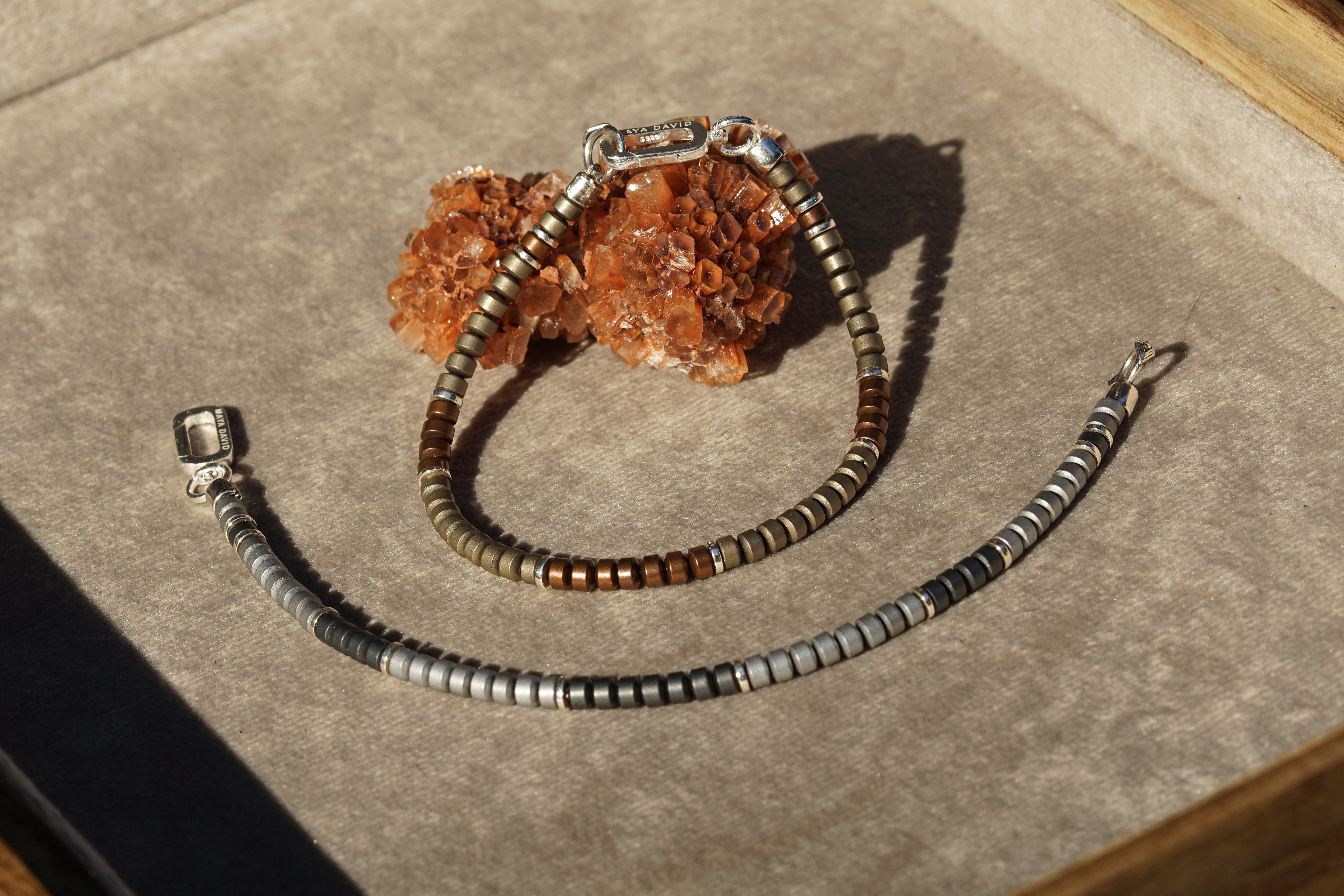 Flux Bracelet | Gray Hematite & Sterling Silver