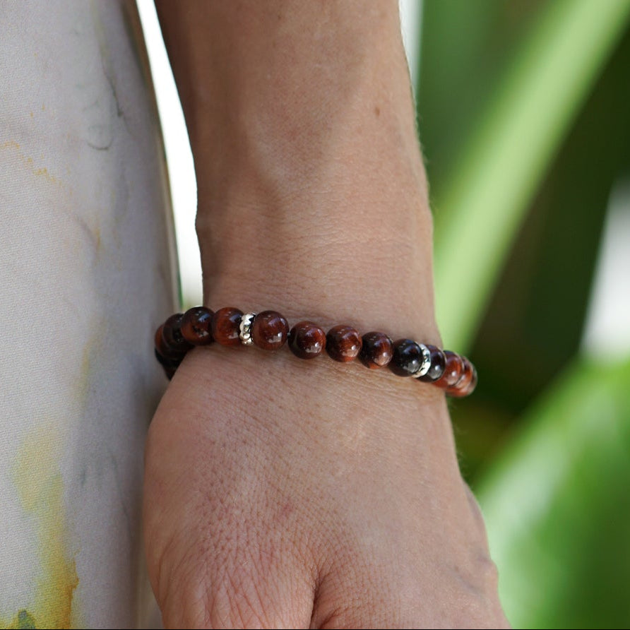 Refined Signature Bracelet | Red Tiger's Eye & Sterling Silver
