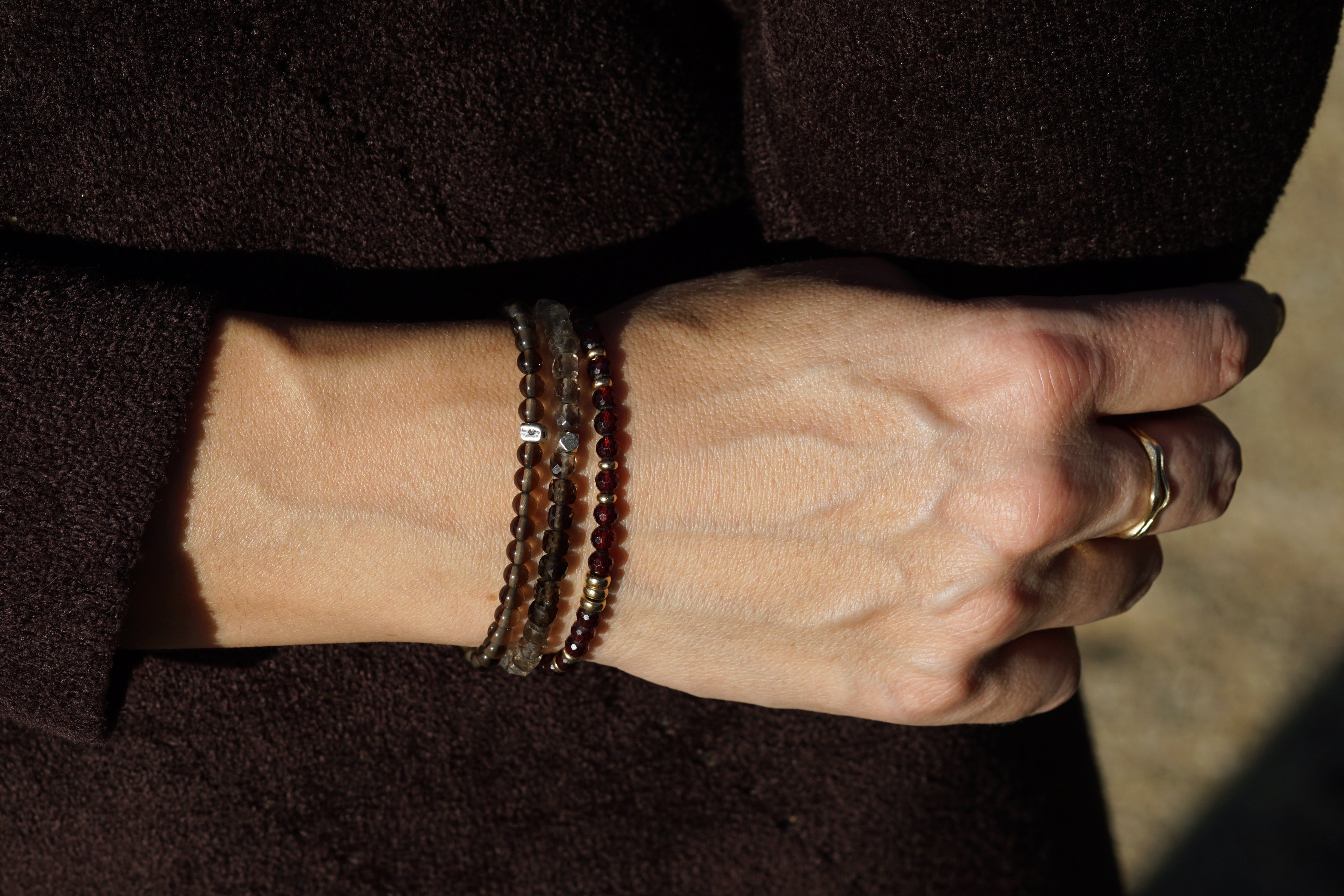 Dusk Till Dawn Bracelet | Ombre Smoky Quartz & Sterling Silver