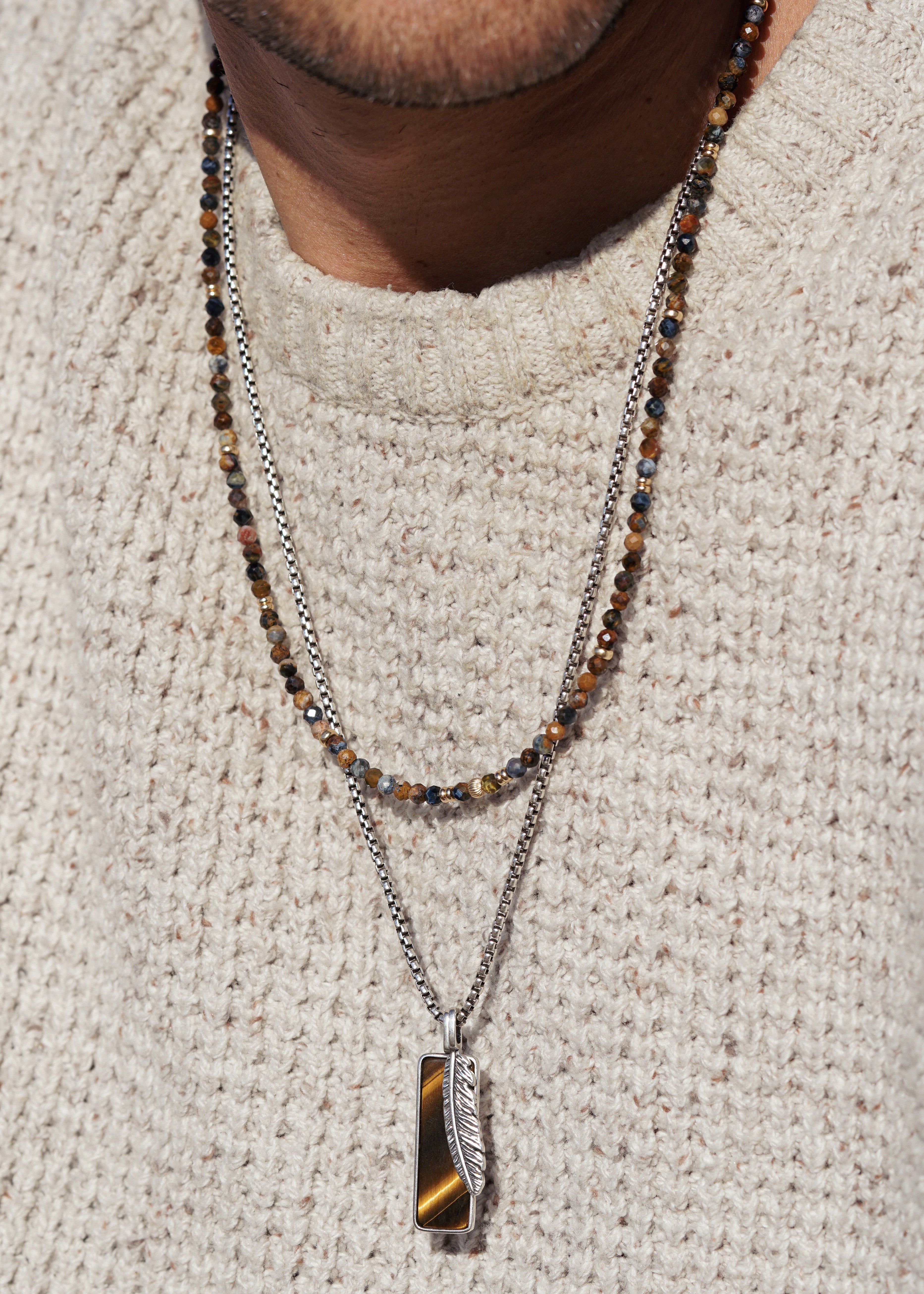 Meridian Necklace | Pietersite & 14K Gold
