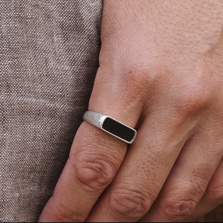 Signal Ring | Onyx & Sterling Silver