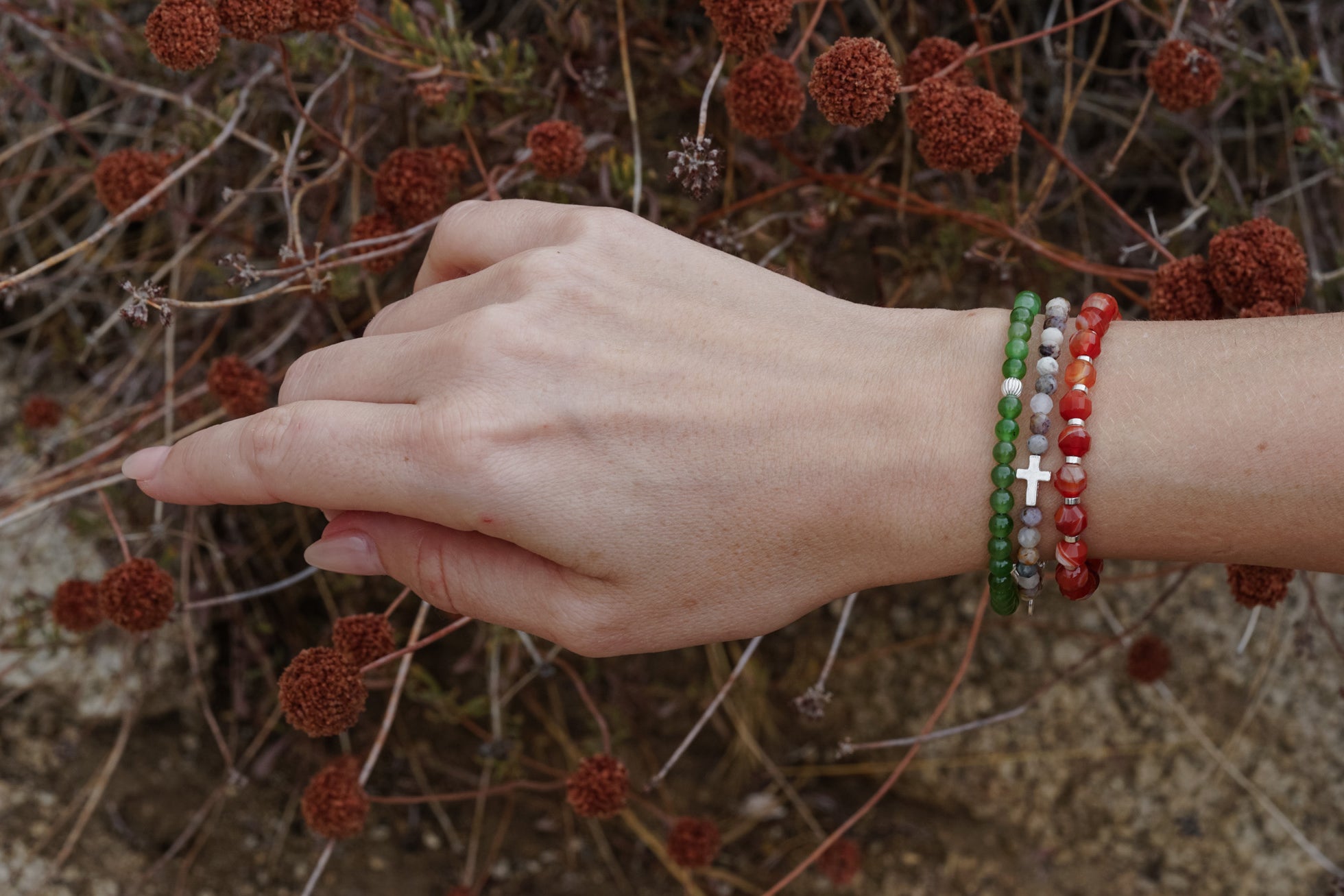 Inferno Bracelet | Red Agate & Sterling Silver