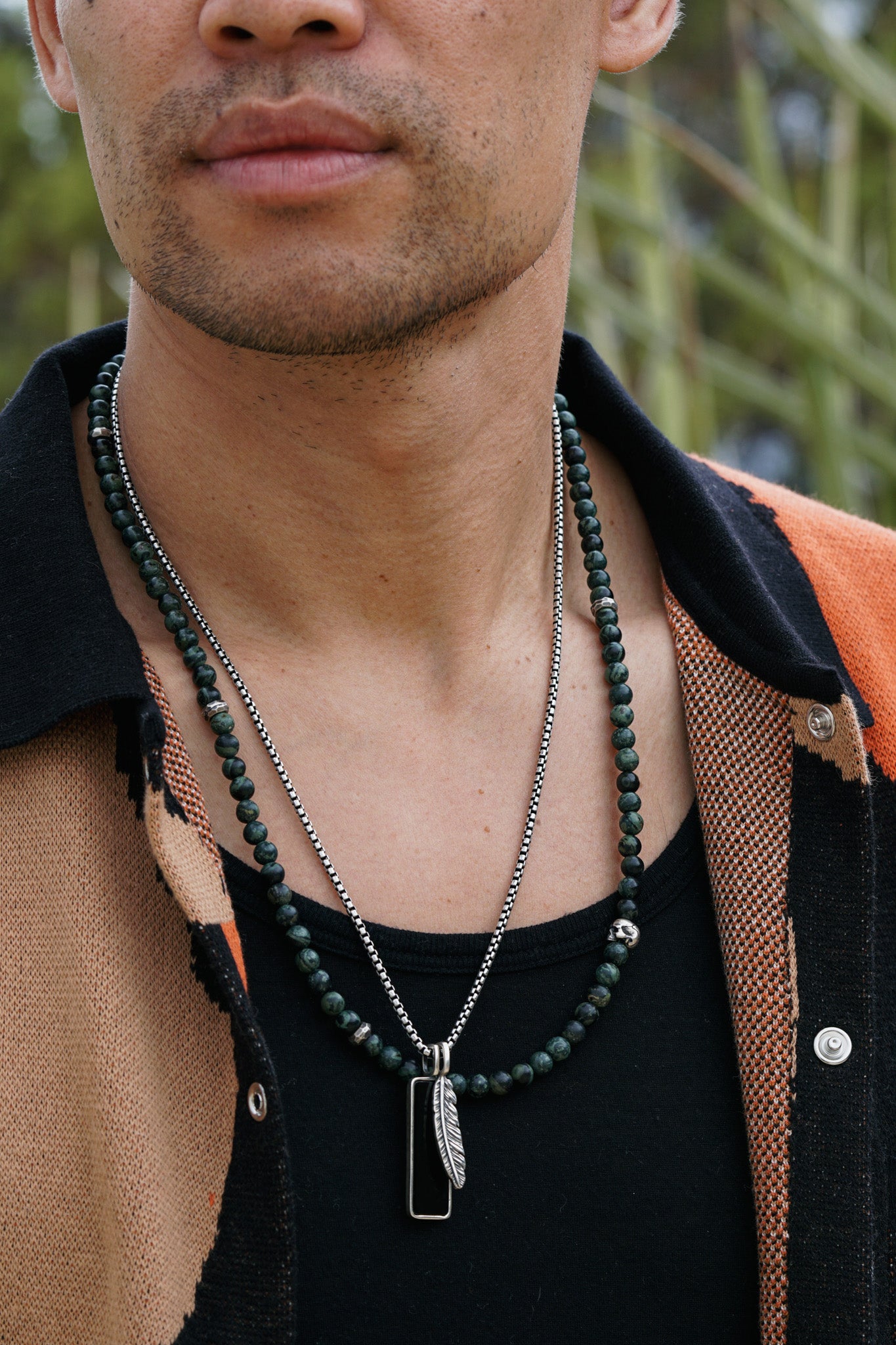 Flight Tag Necklace | Onyx & Sterling Silver