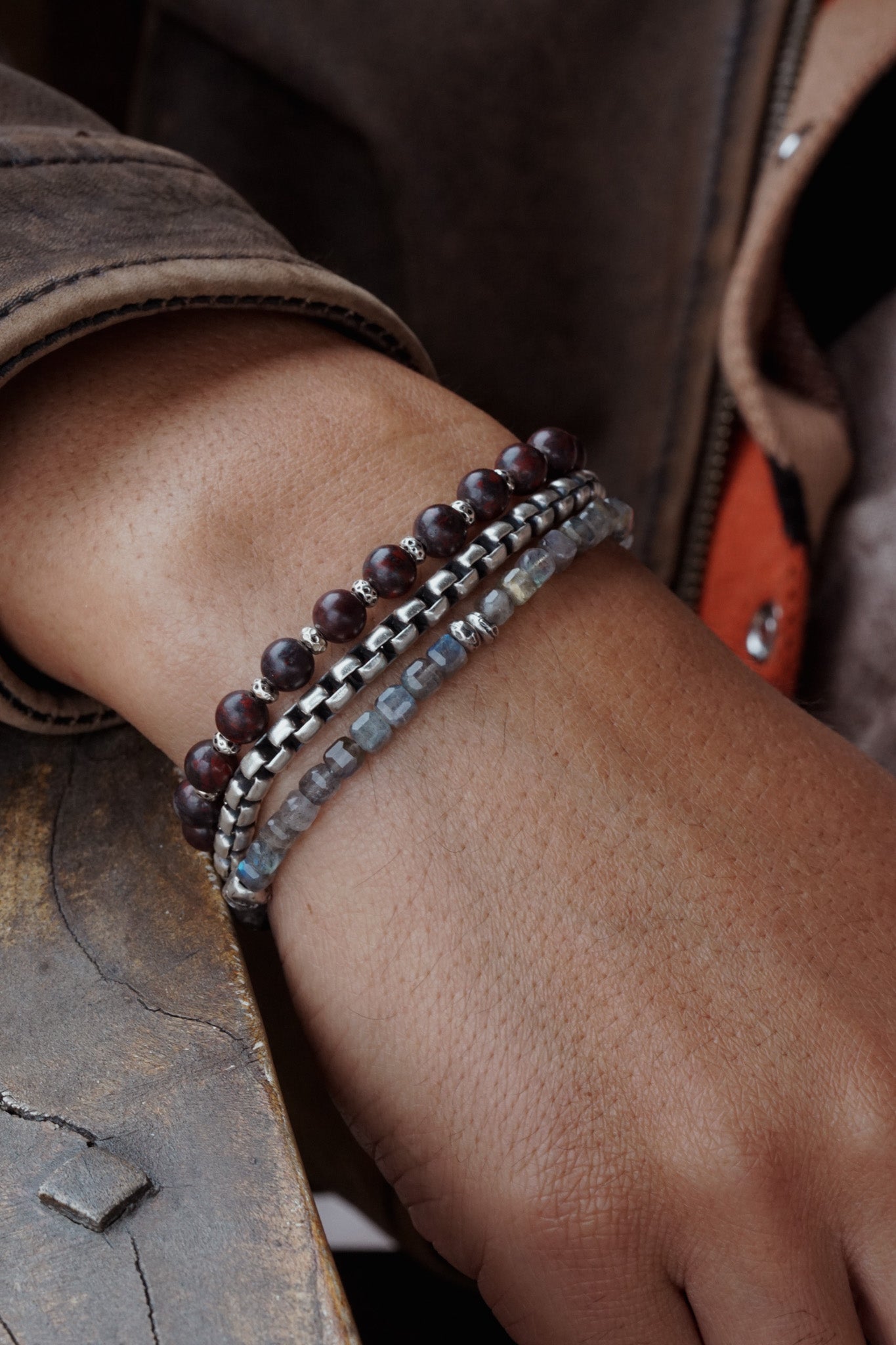 Phantom Ice Bracelet | Labradorite, Skull & Sterling Silver