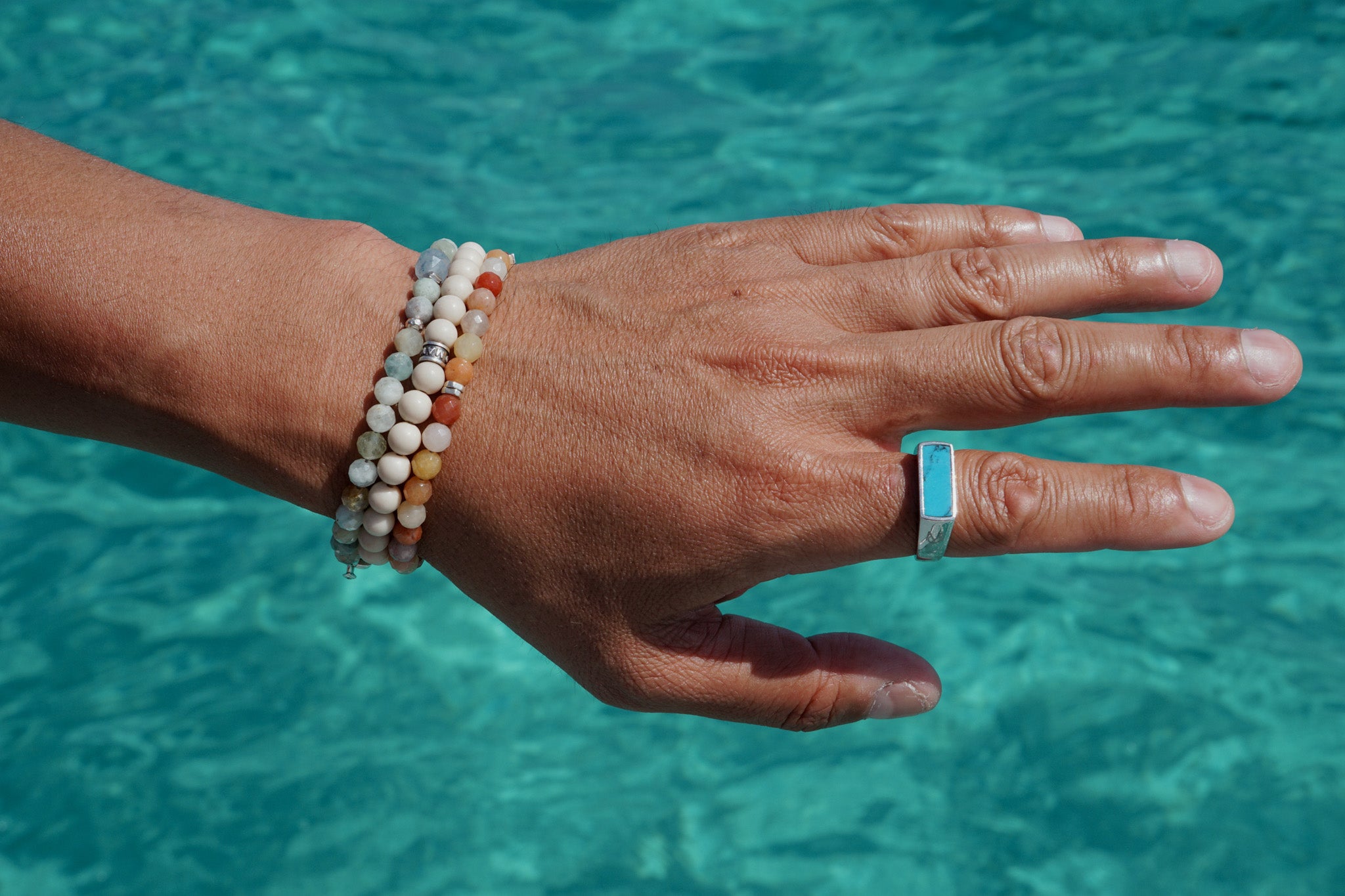 Mesa Cross Bracelet | Sunset Jade & Sterling Silver