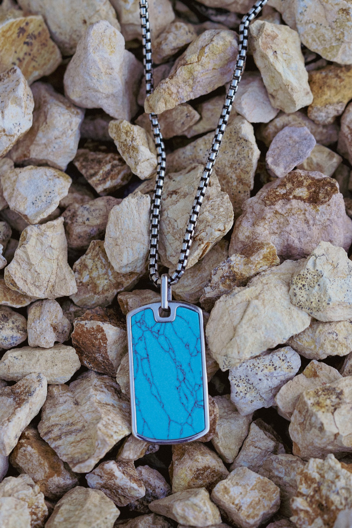 Horizon Tag Necklace | Turquoise & Sterling Silver