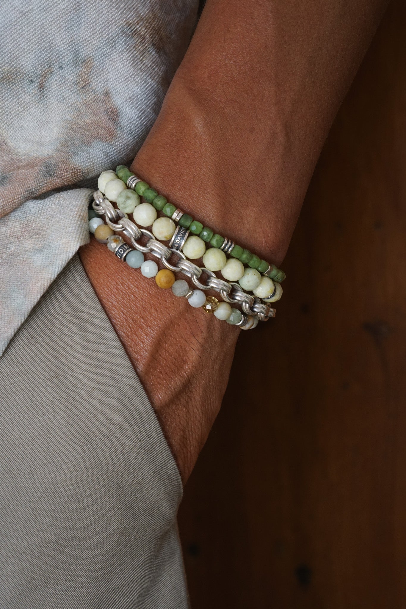 Origin Bracelet | Pineapple Jade & Sterling Silver