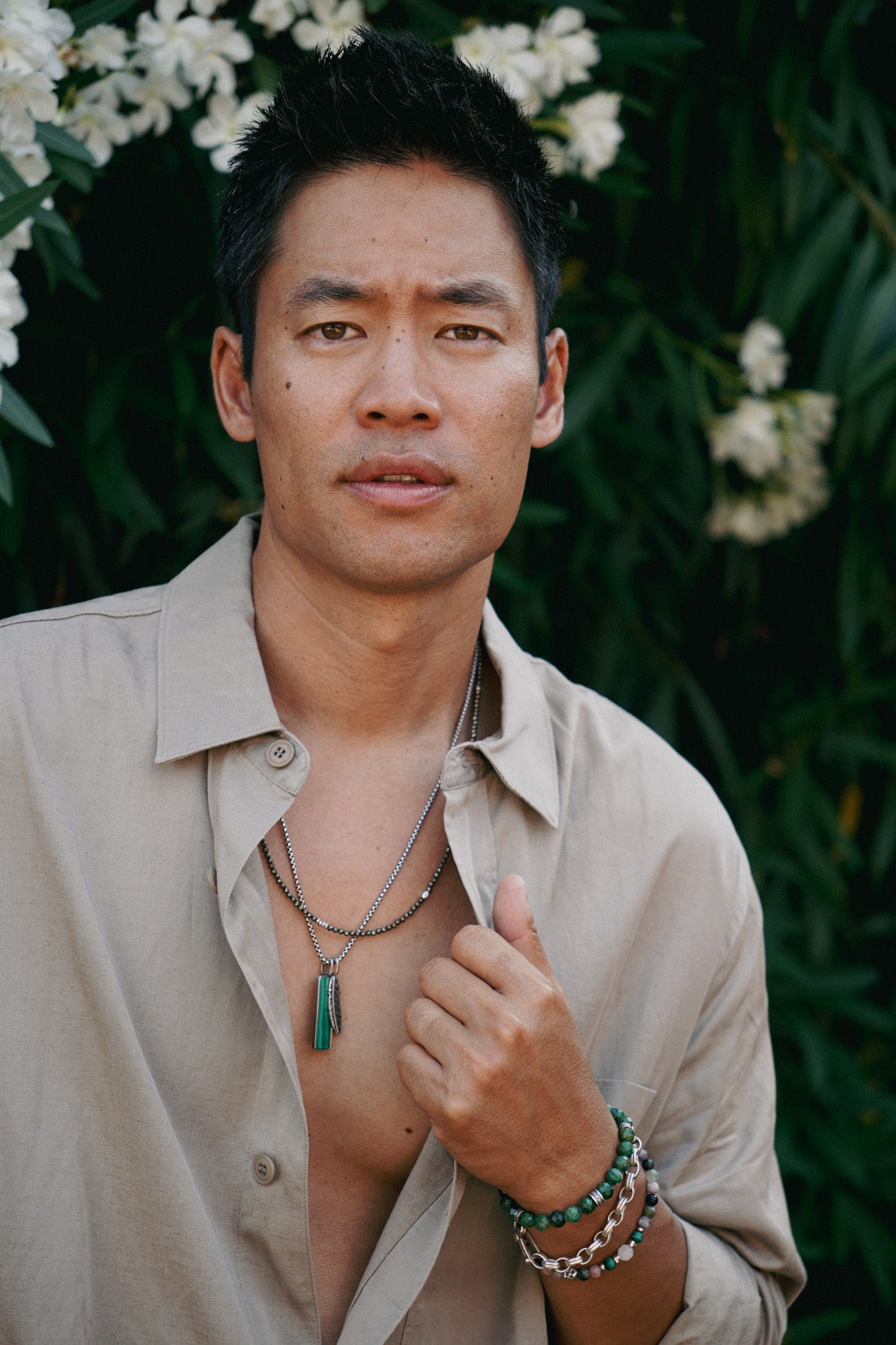 Flight Tag Necklace | Malachite & Sterling Silver