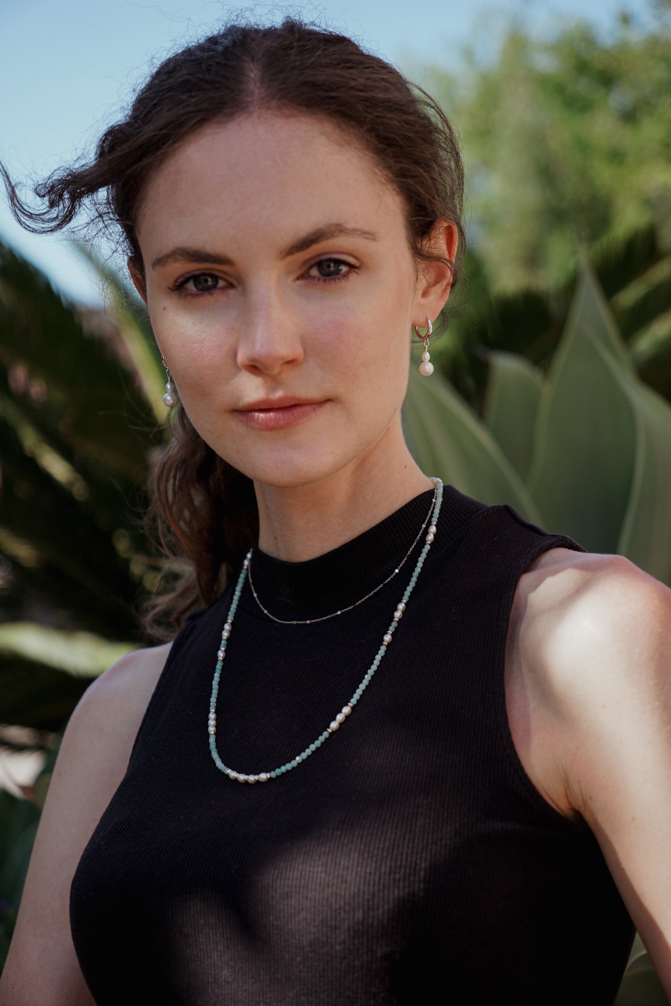 Azure Necklace | Amazonite, Pearls & Sterling Silver