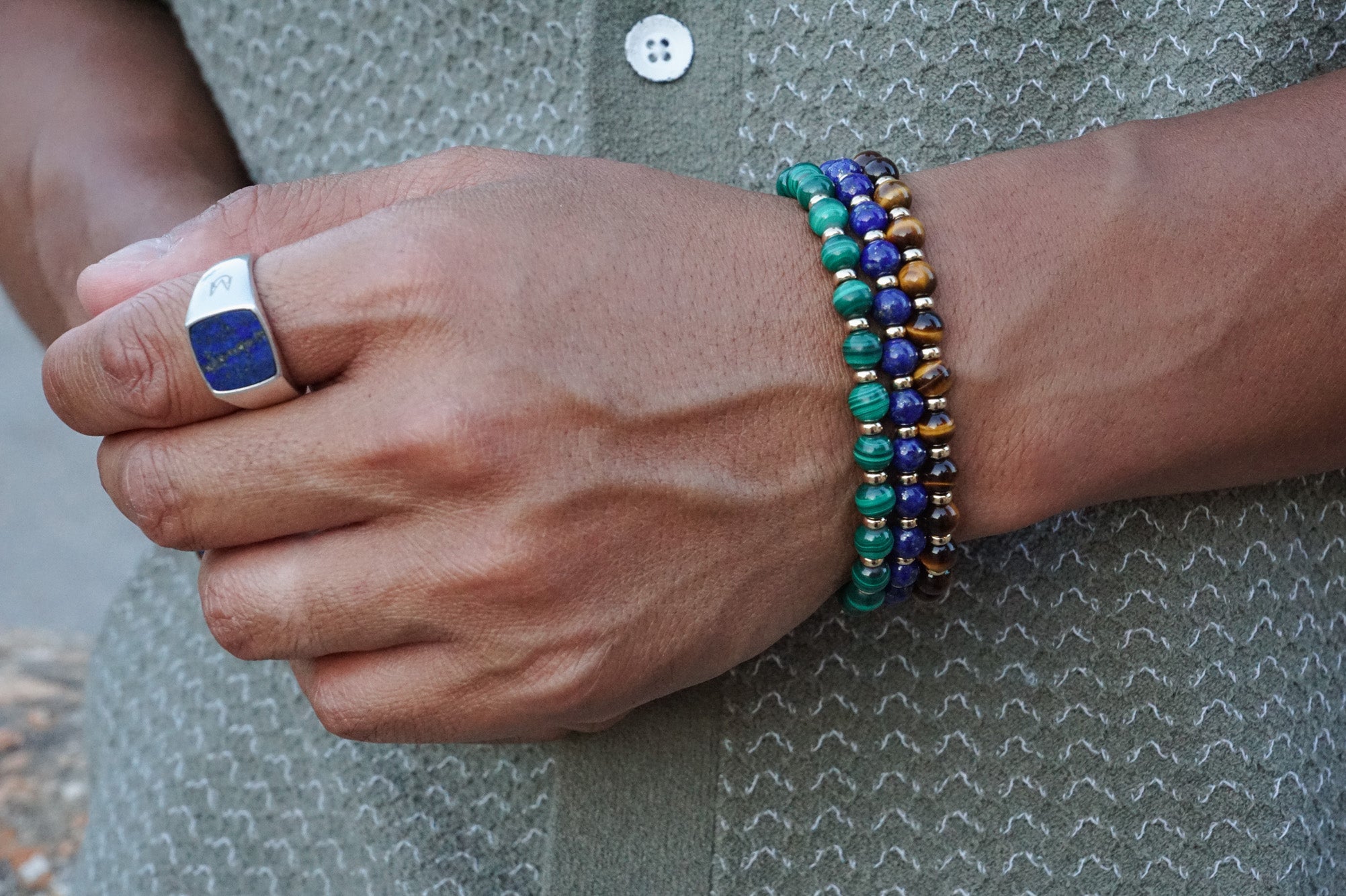 Atlas Bracelet | Malachite & 14K Gold