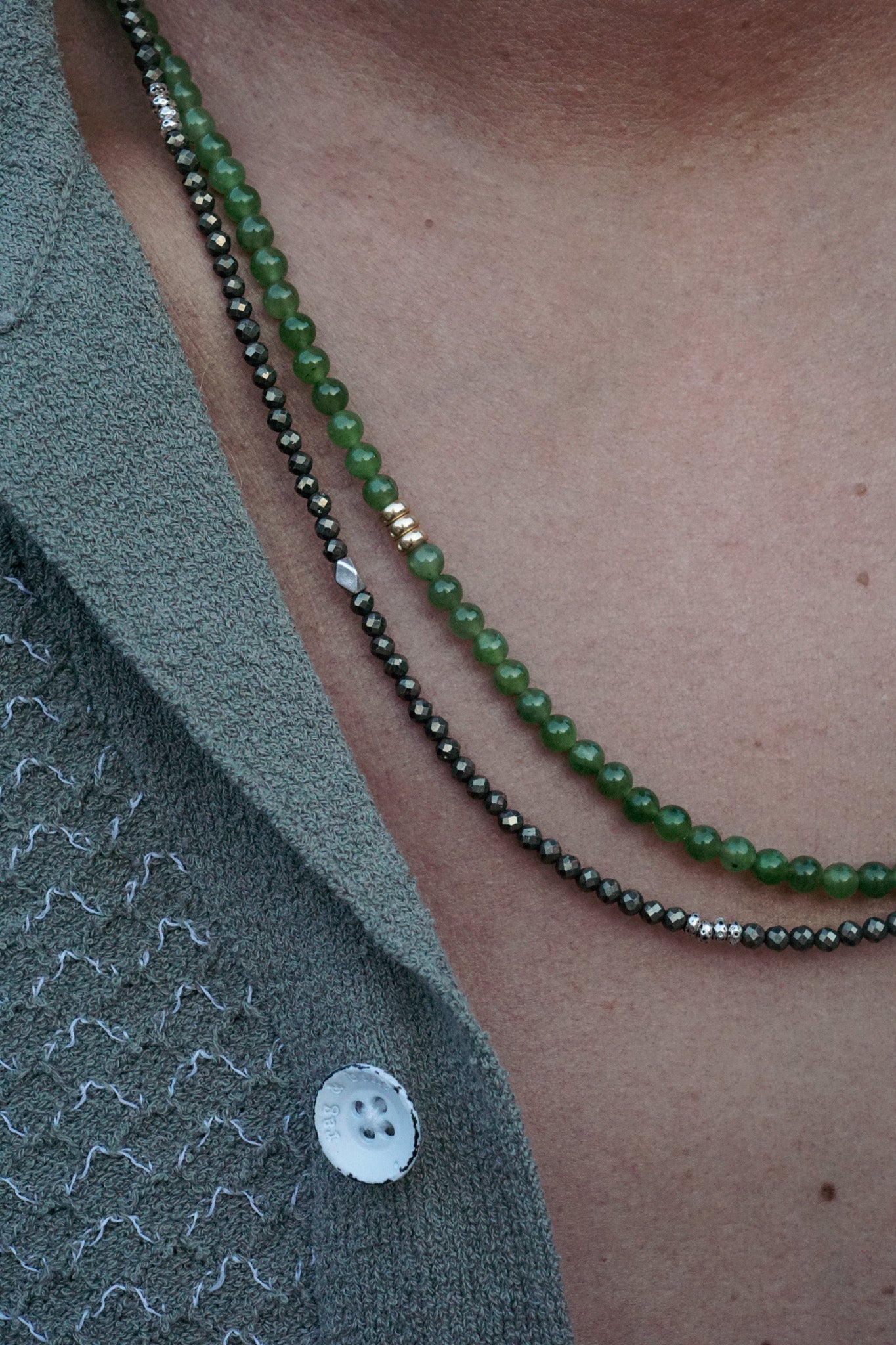 Goldleaf Necklace | Jade & 14K Gold