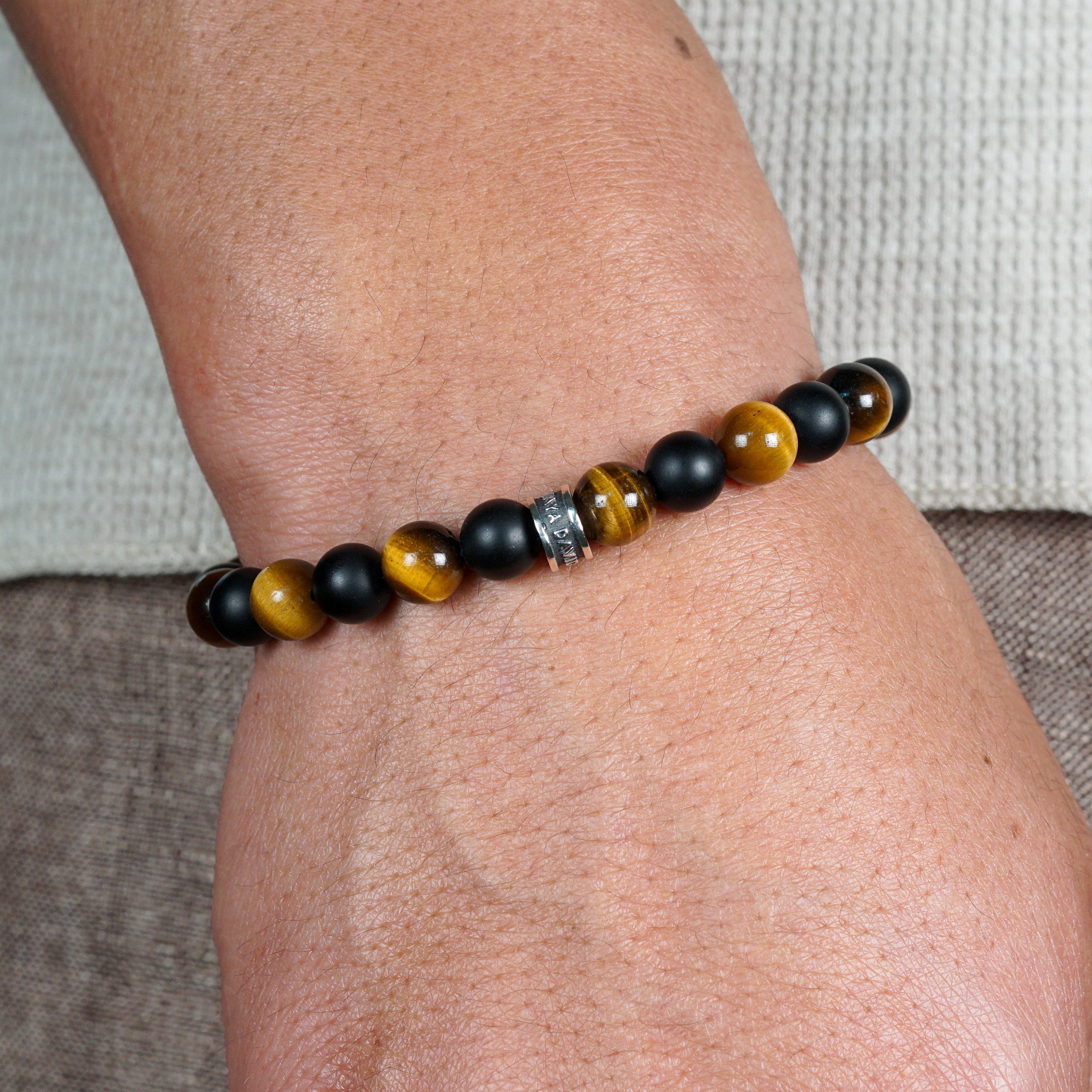 Signature Bold Bracelet | Onyx, Tiger's Eye & Sterling Silver