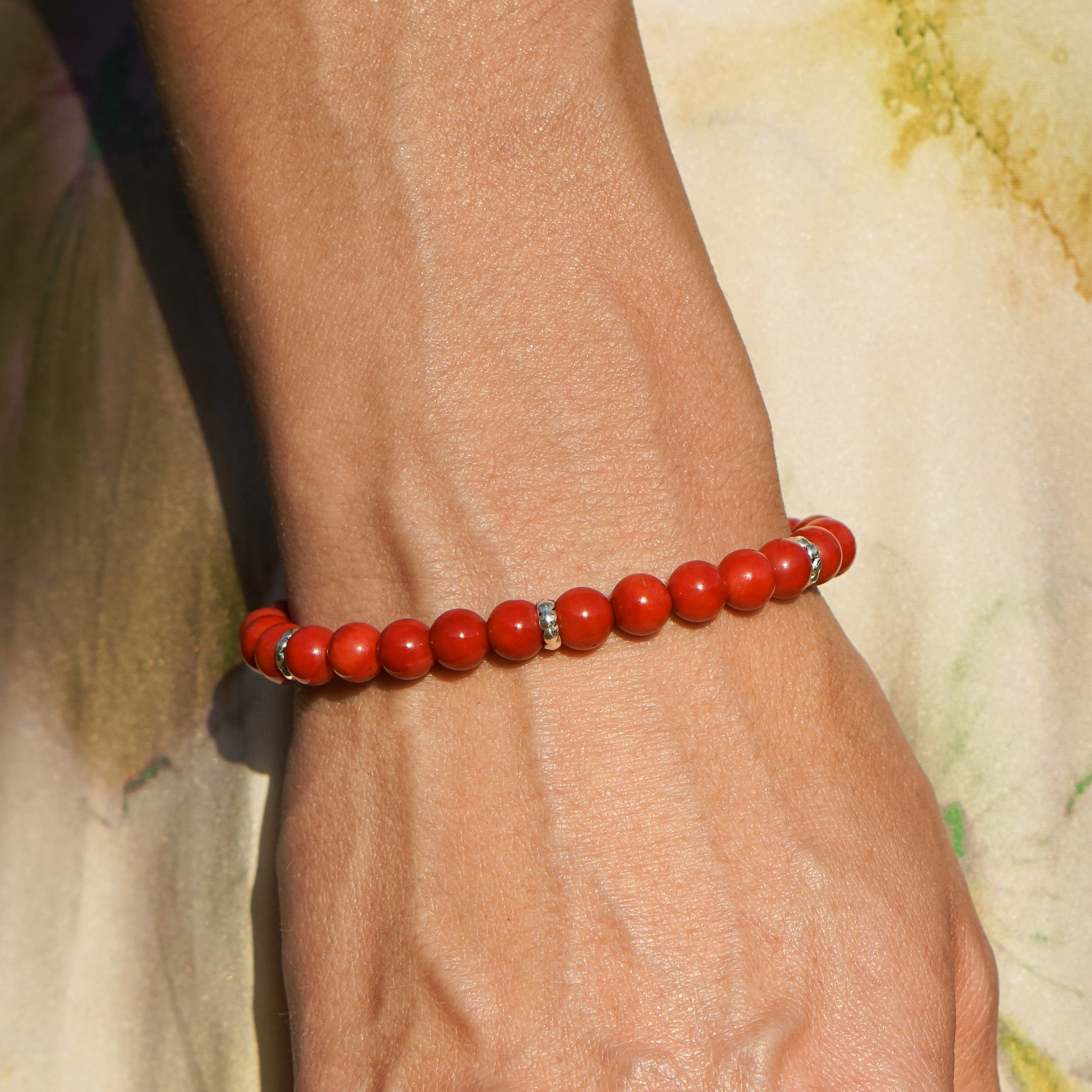 Refined Signature Bracelet | Red Coral & Sterling Silver
