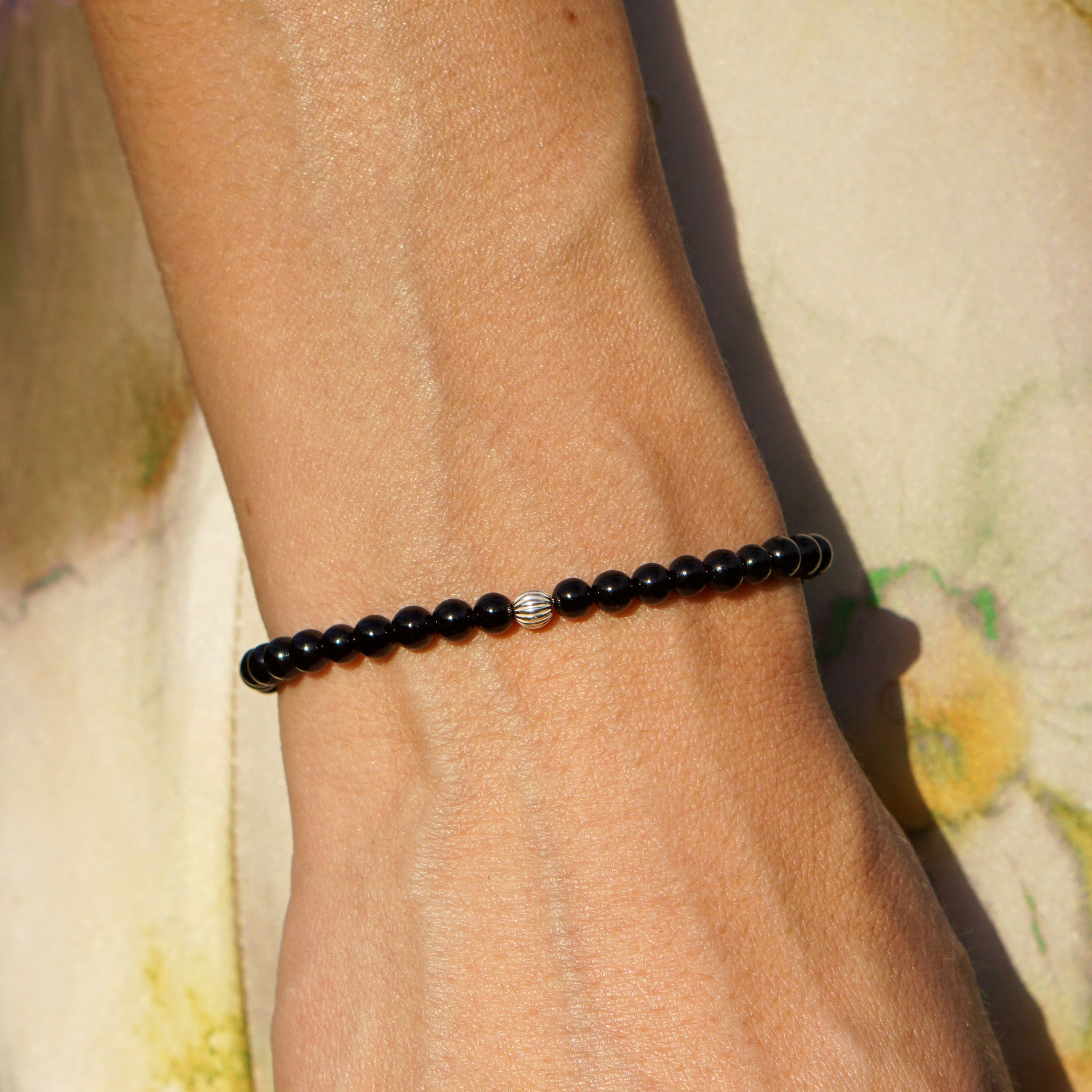 Refined Slim Bracelet | Onyx & Sterling Silver