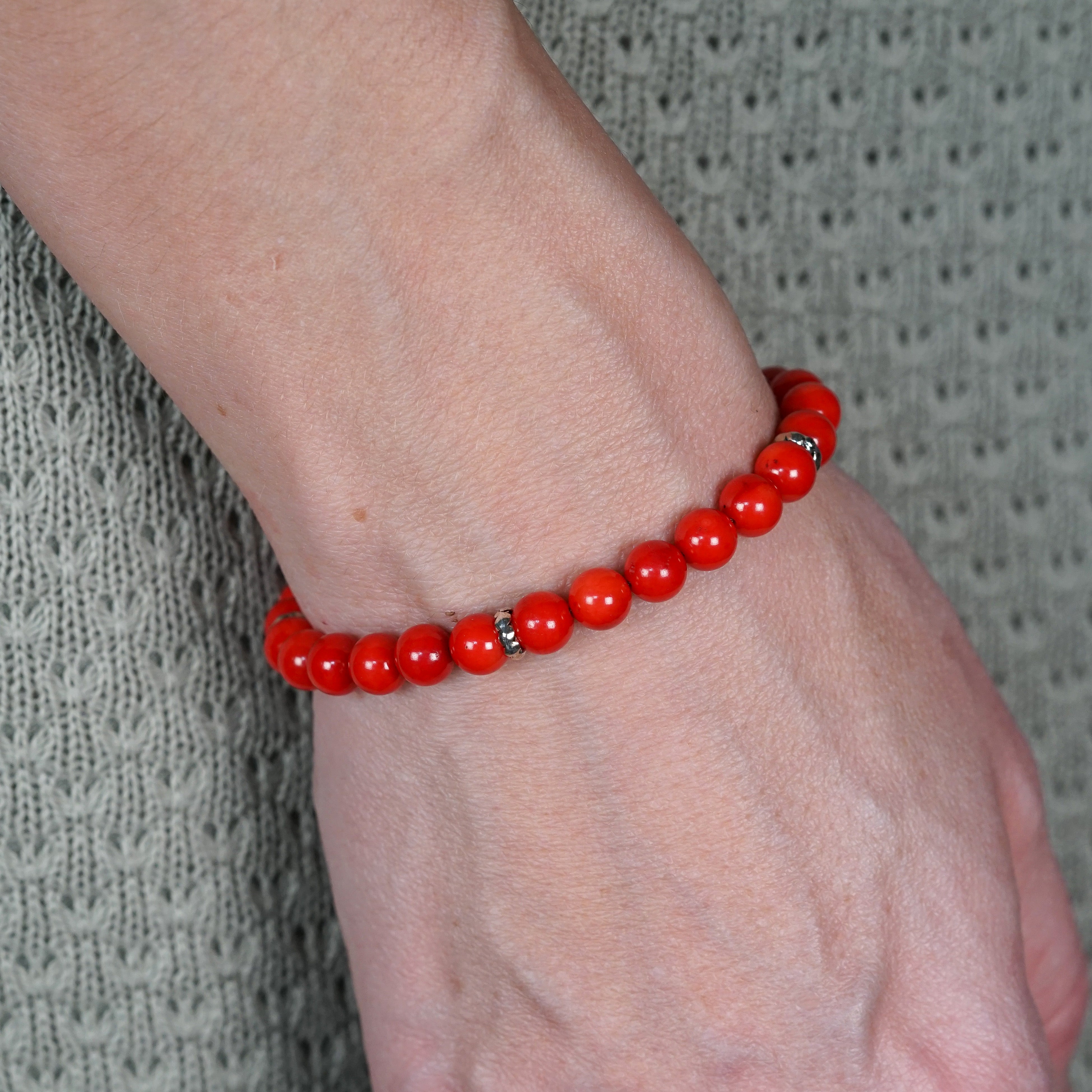 Refined Signature Bracelet | Red Coral & Sterling Silver