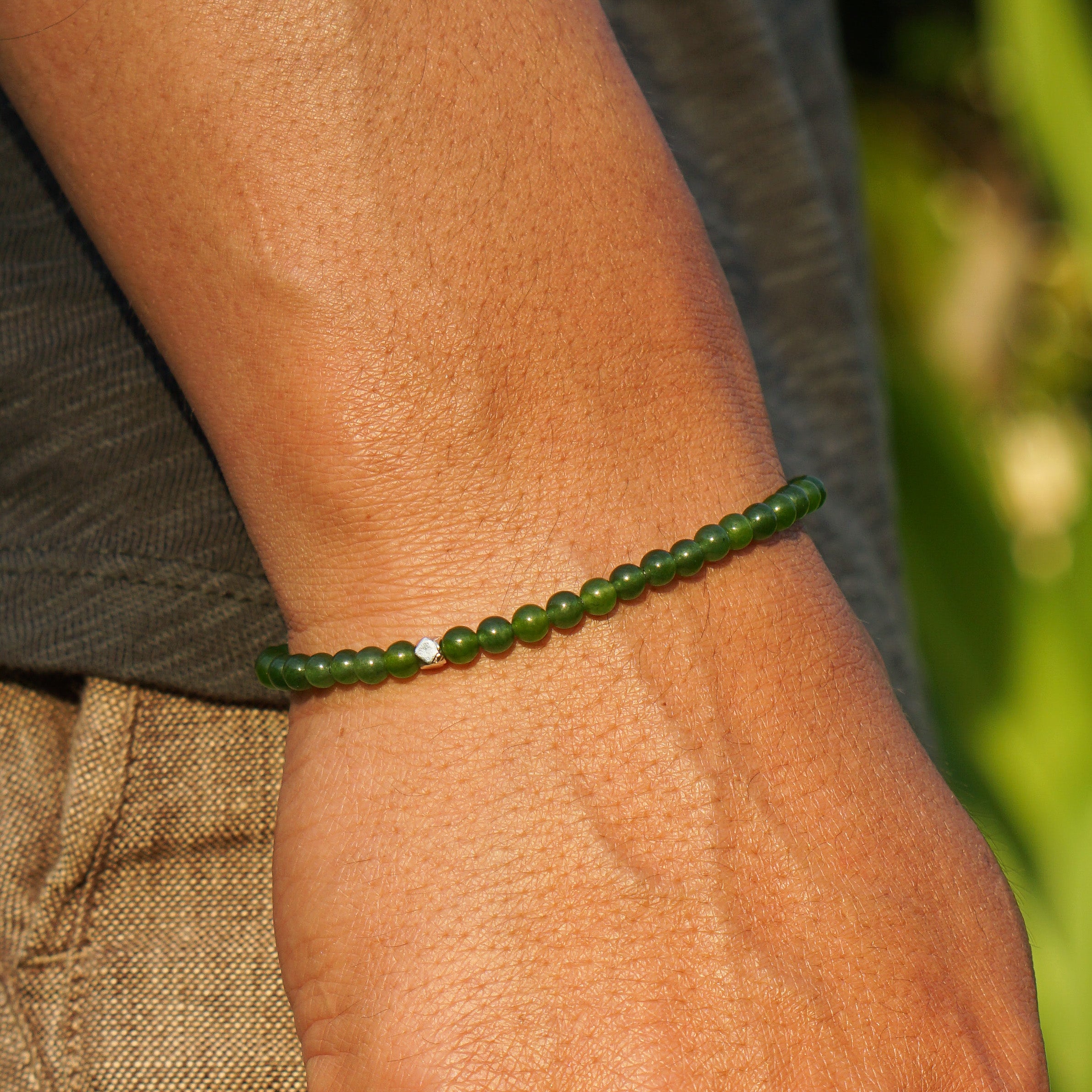 Signature Slim Bracelet | Jade & Sterling Silver