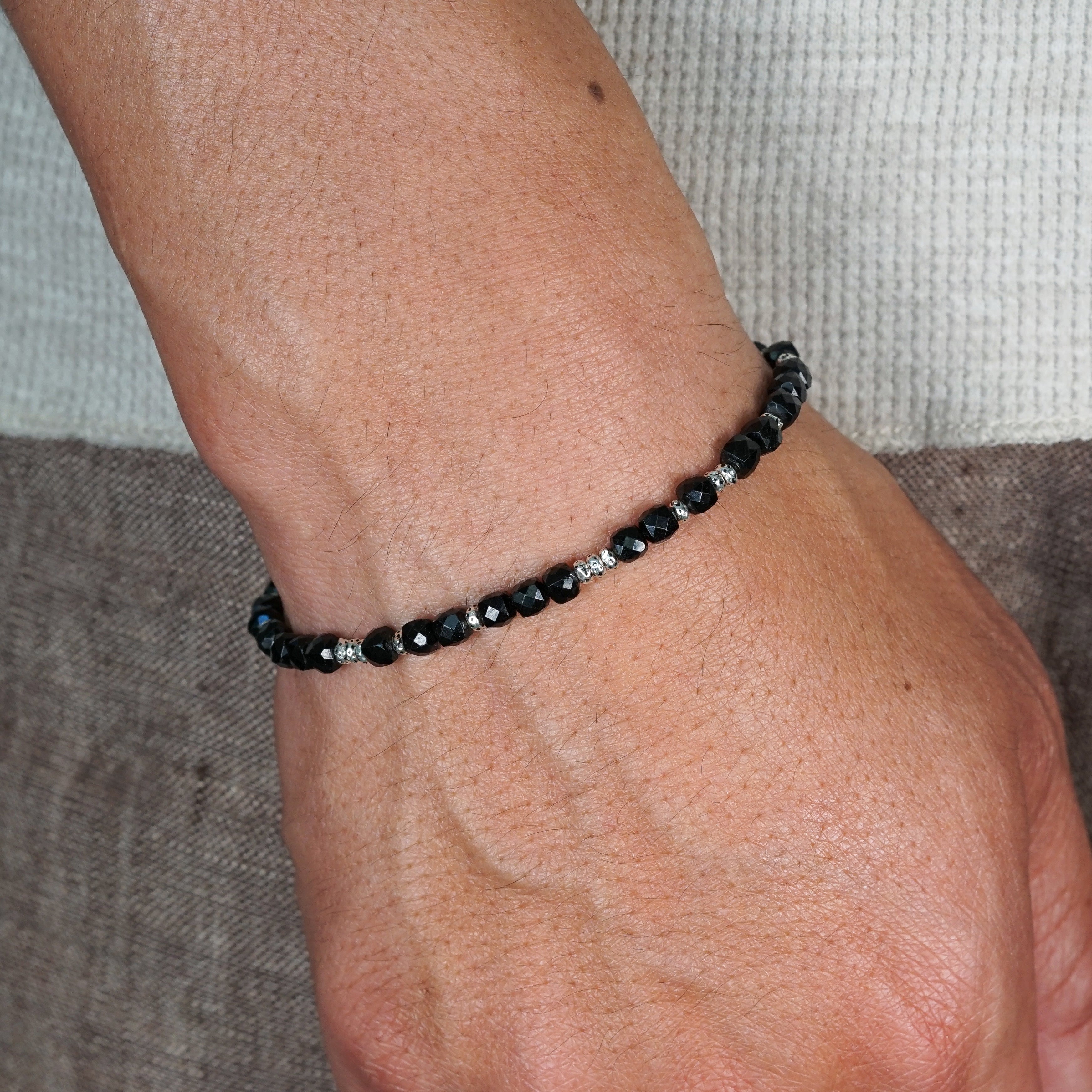 Axis Bracelet | Black Tourmaline & Sterling Silver