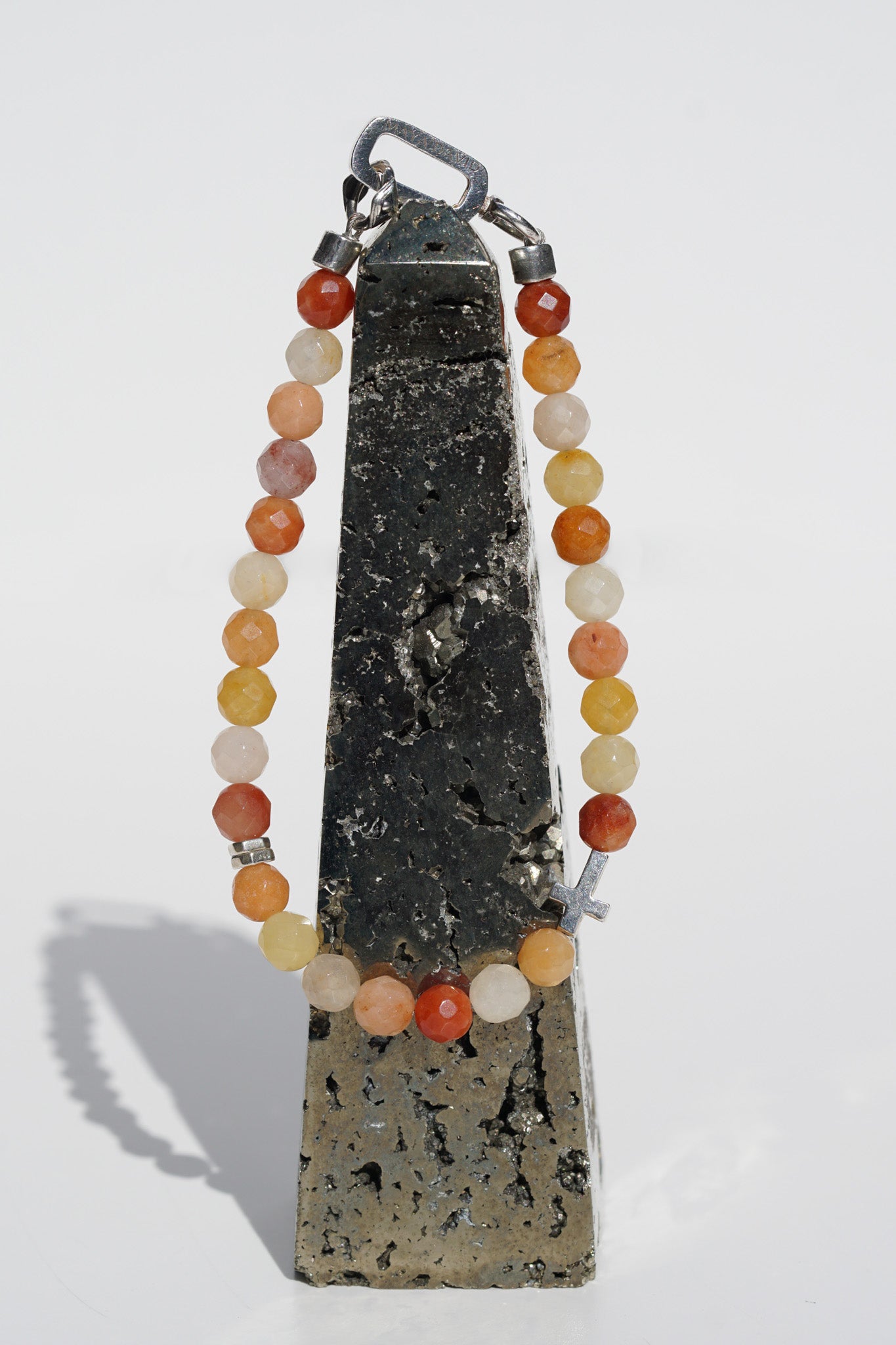 Mesa Cross Bracelet | Sunset Jade & Sterling Silver