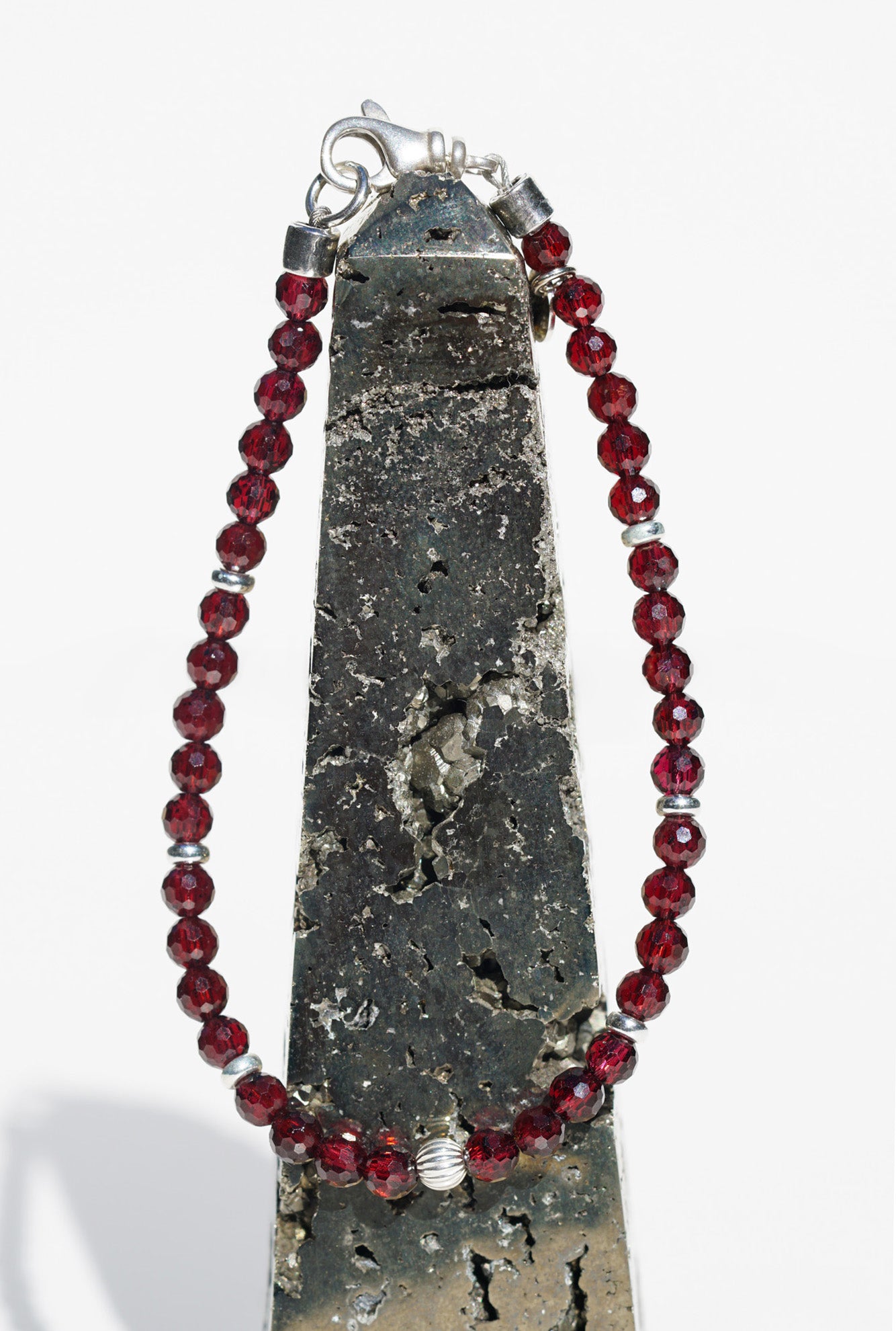 Ember Bracelet | Garnet & Sterling Silver