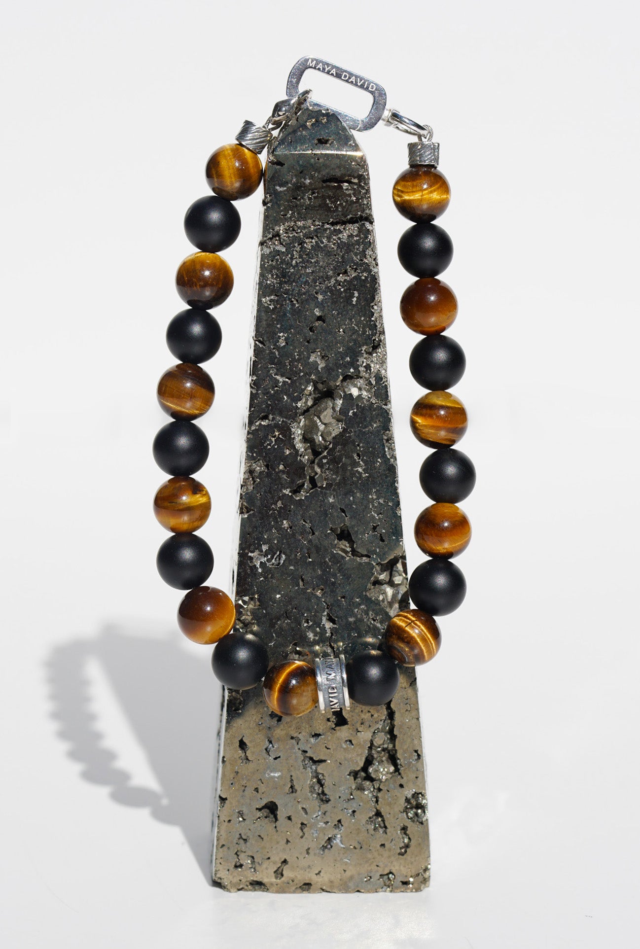 Signature Bold Bracelet | Onyx, Tiger's Eye & Sterling Silver
