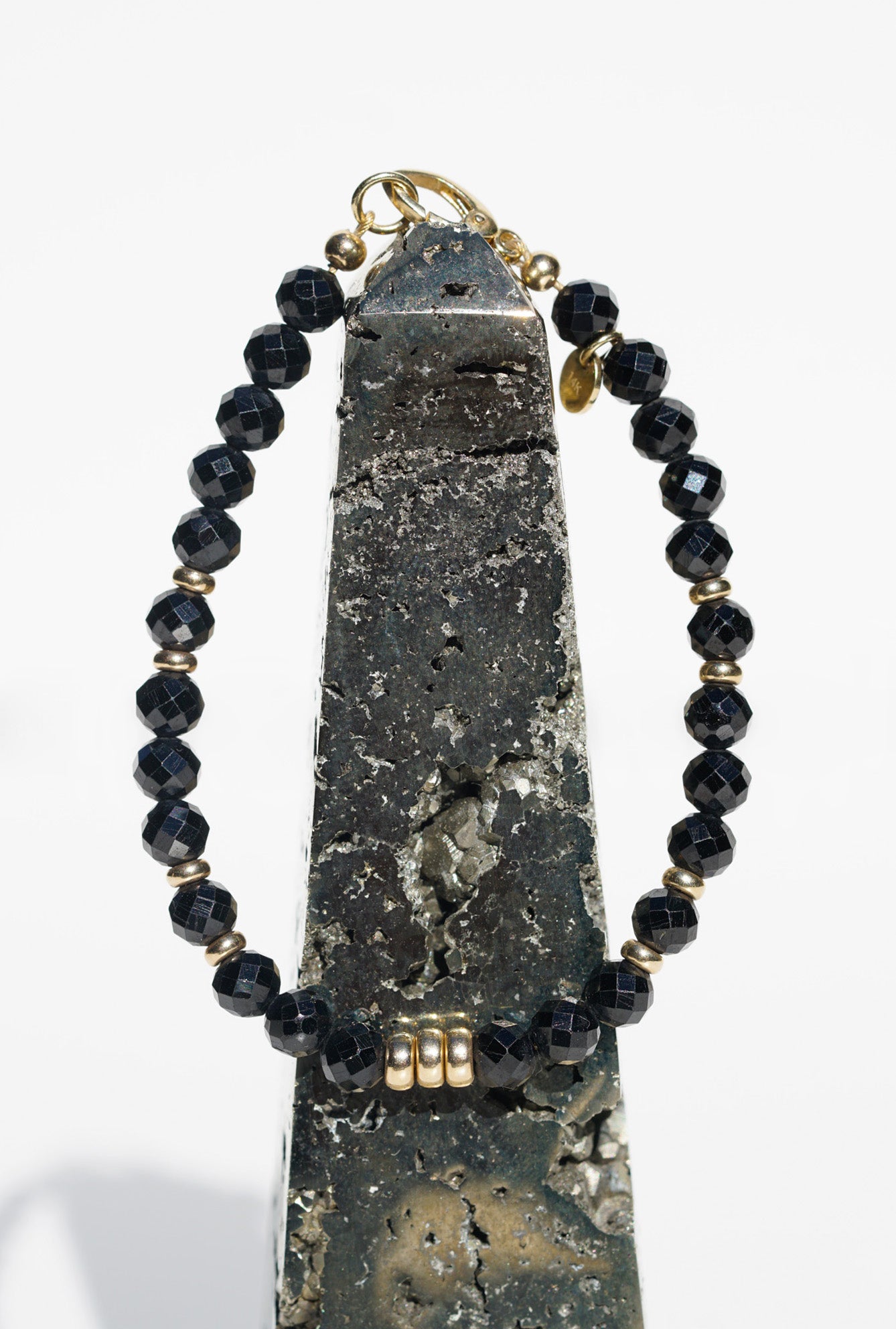 Eclipse Bracelet | 14K Gold & Black Spinel