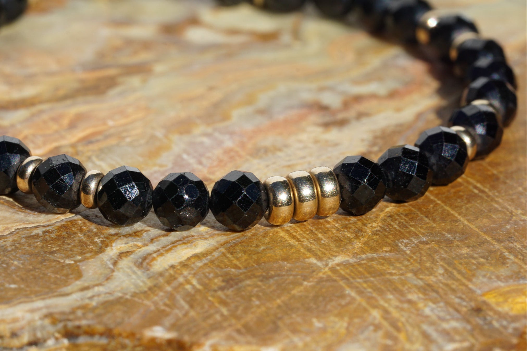 Eclipse Bracelet | 14K Gold & Black Spinel