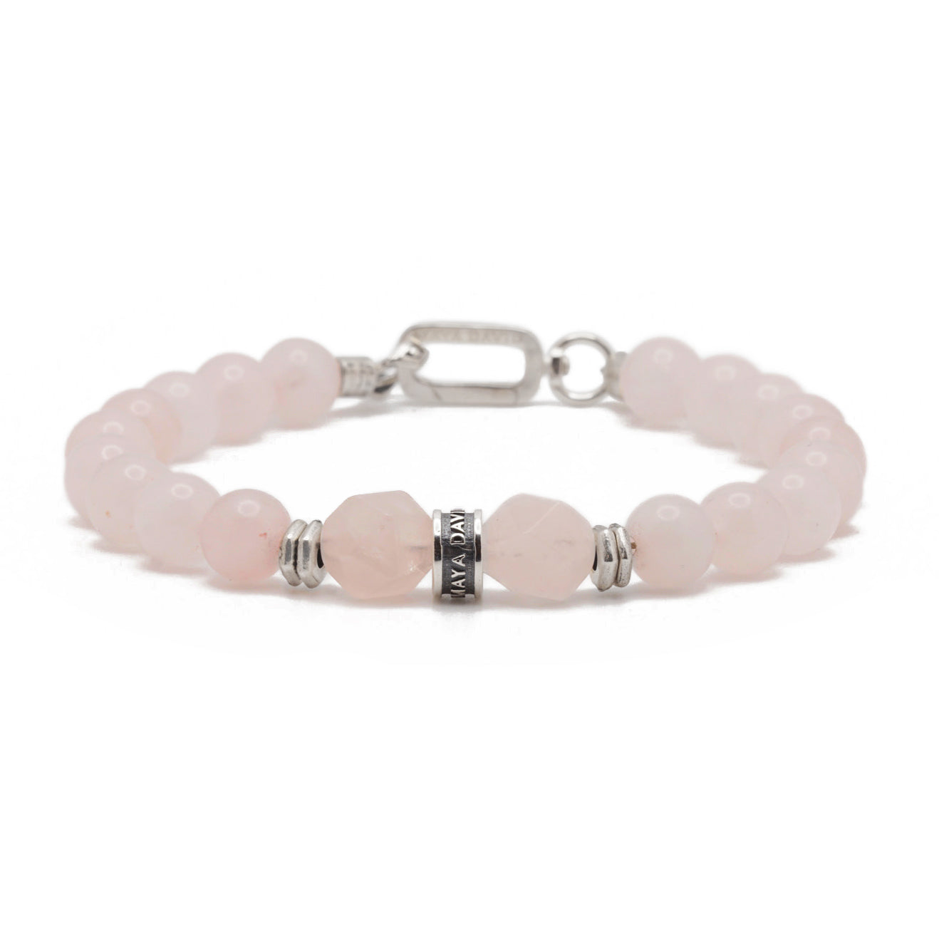 Rosecut Bold Bracelet | Rose Quartz & Sterling Silver