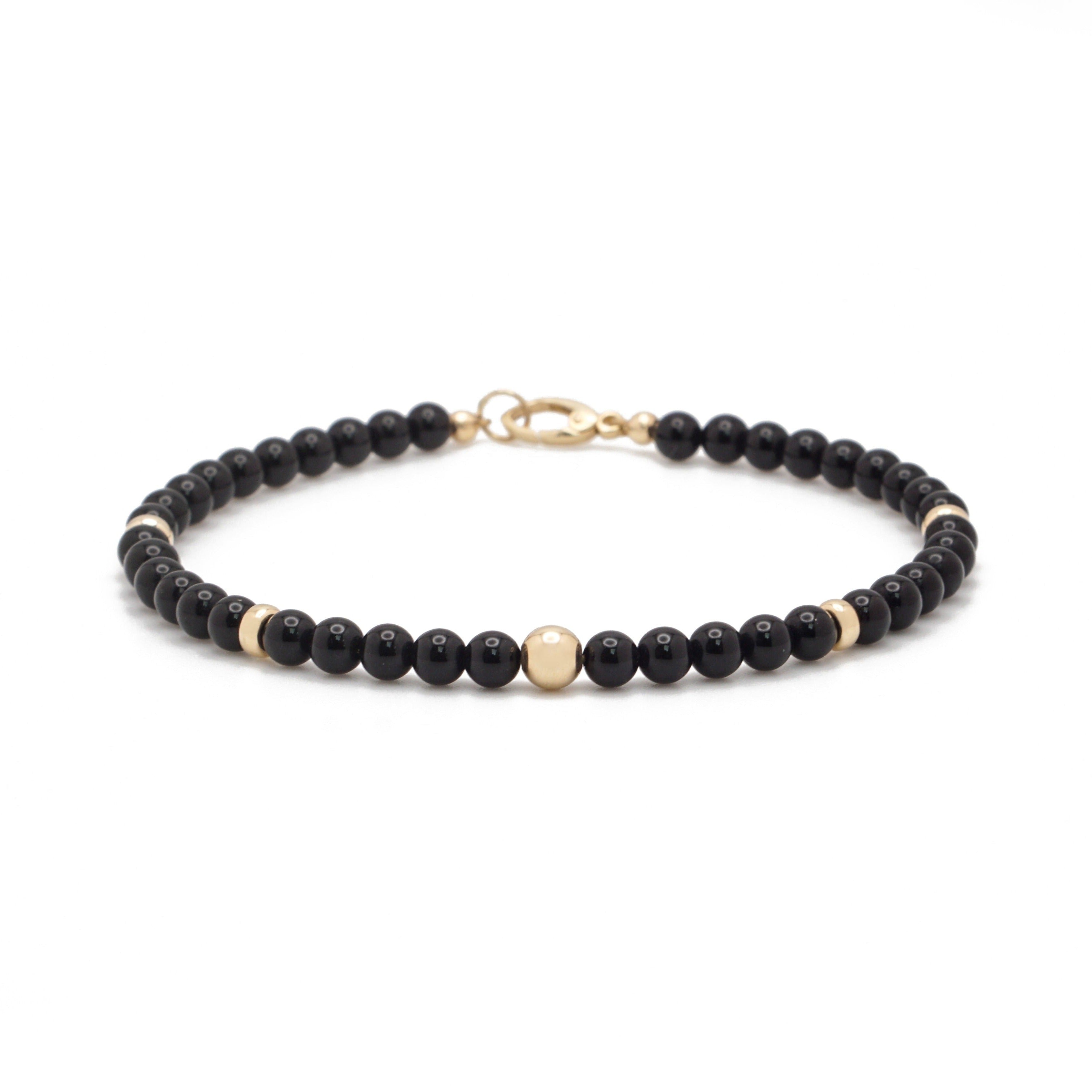 Aurum Bracelet | Onyx & 14K Gold