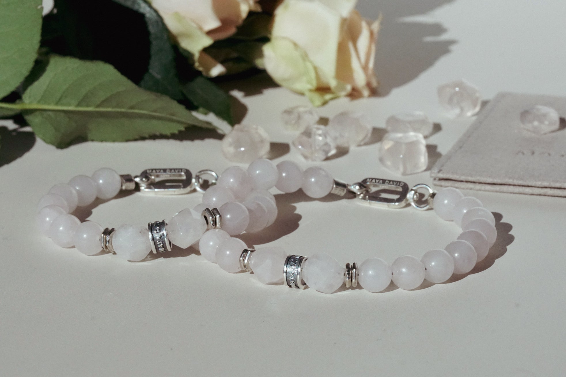 Rosecut Bold Bracelet | Rose Quartz & Sterling Silver