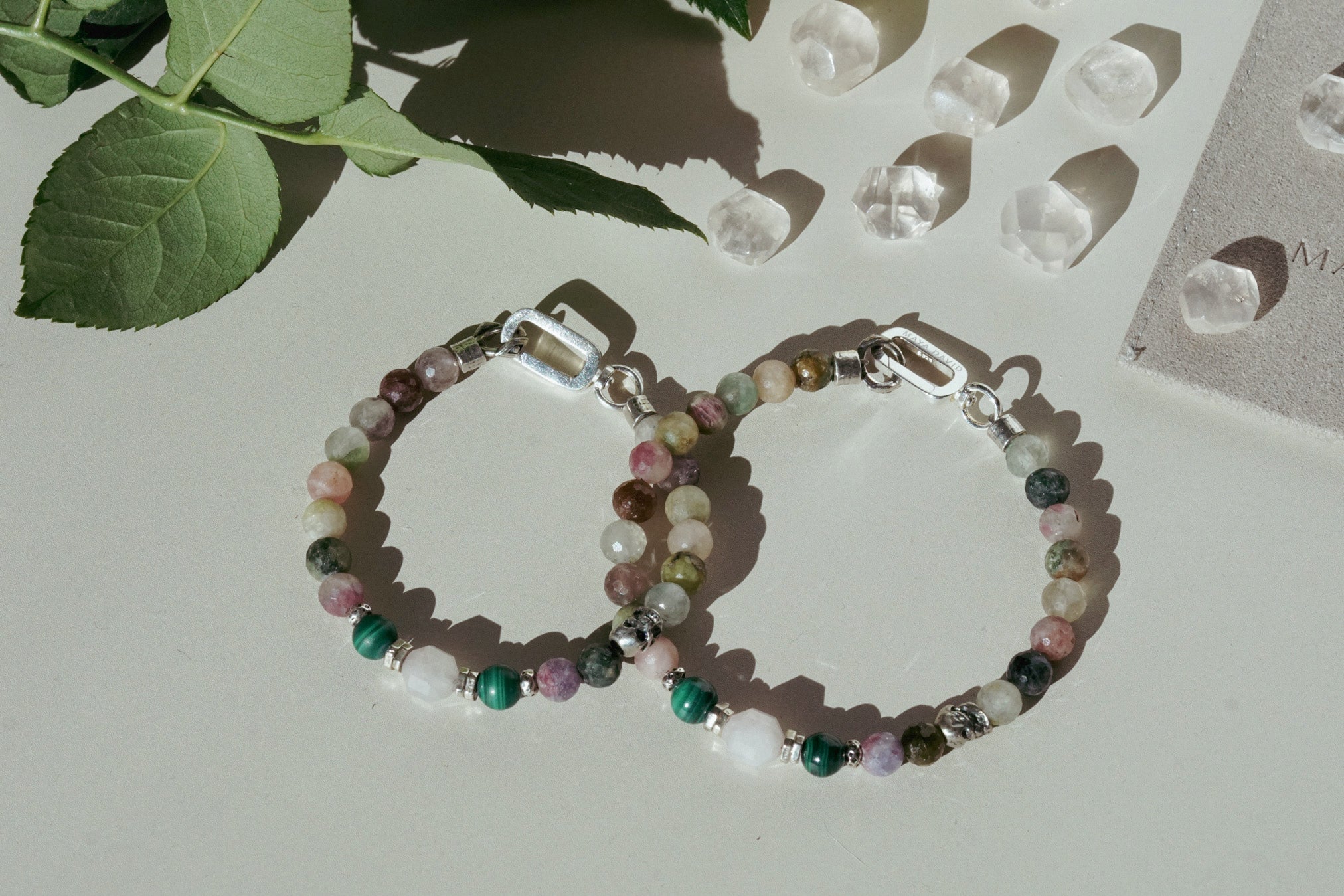 Edge of Love Bracelet | Tourmaline, Malachite, Rose Quartz & Skull