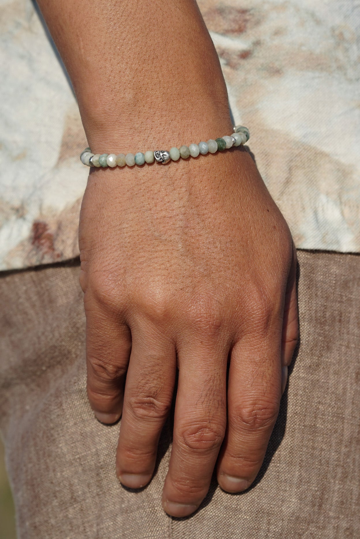 Ghost Jade Bracelet | Burmese Jade & Sterling Silver