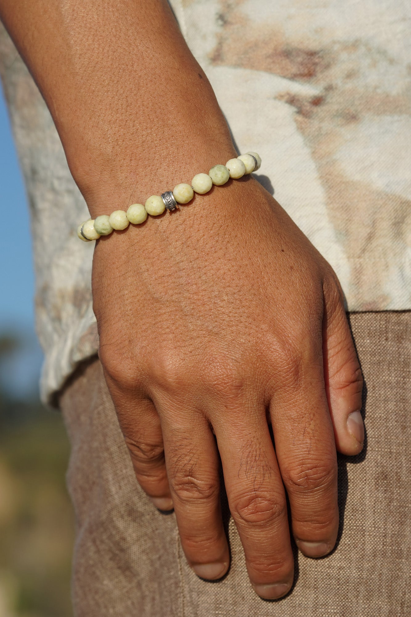 Origin Bracelet | Pineapple Jade & Sterling Silver