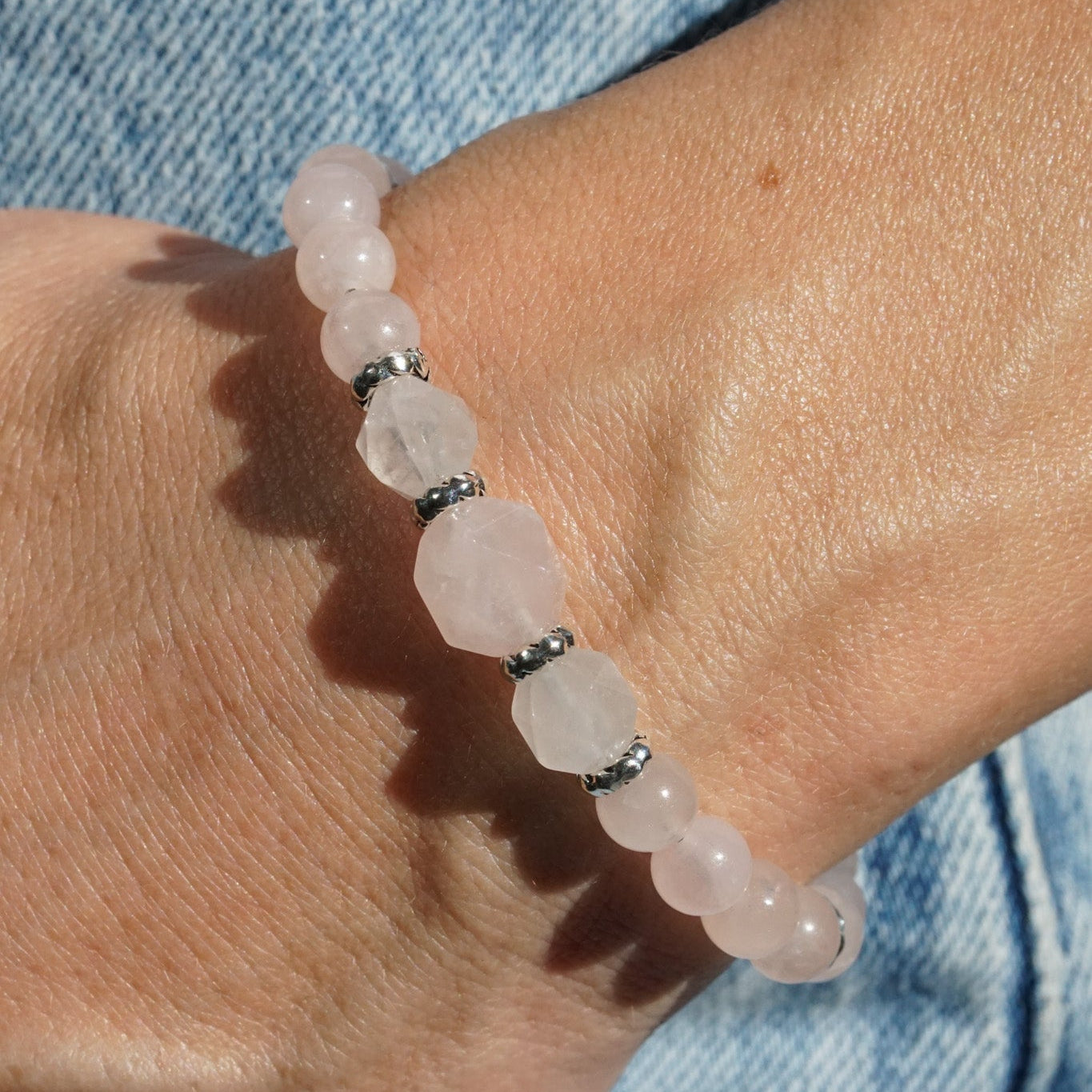 Rosa Bracelet | Rose Quartz & Sterling Silver