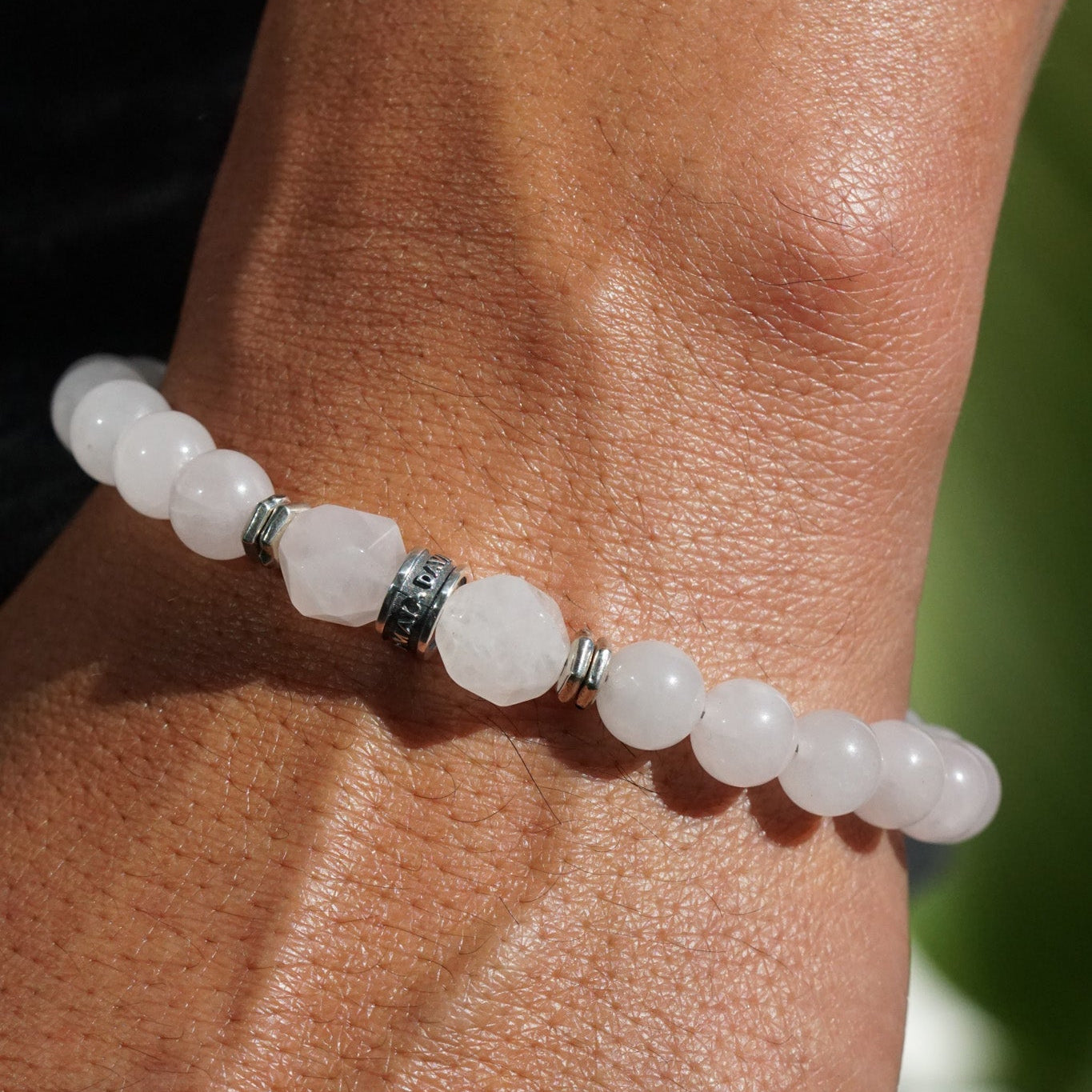 Rosecut Bold Bracelet | Rose Quartz & Sterling Silver