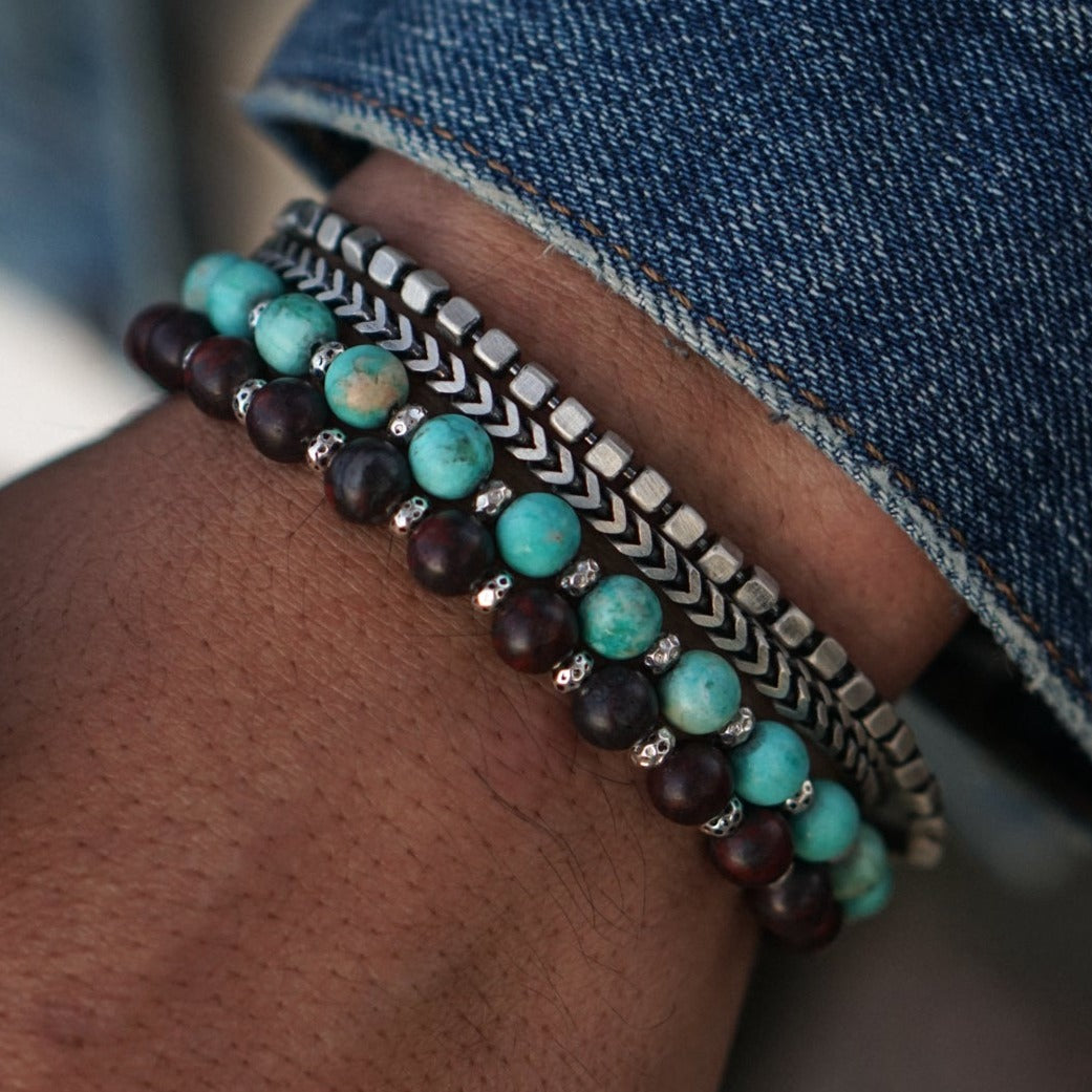 Strata Bracelet | Tiger Iron & Sterling Silver