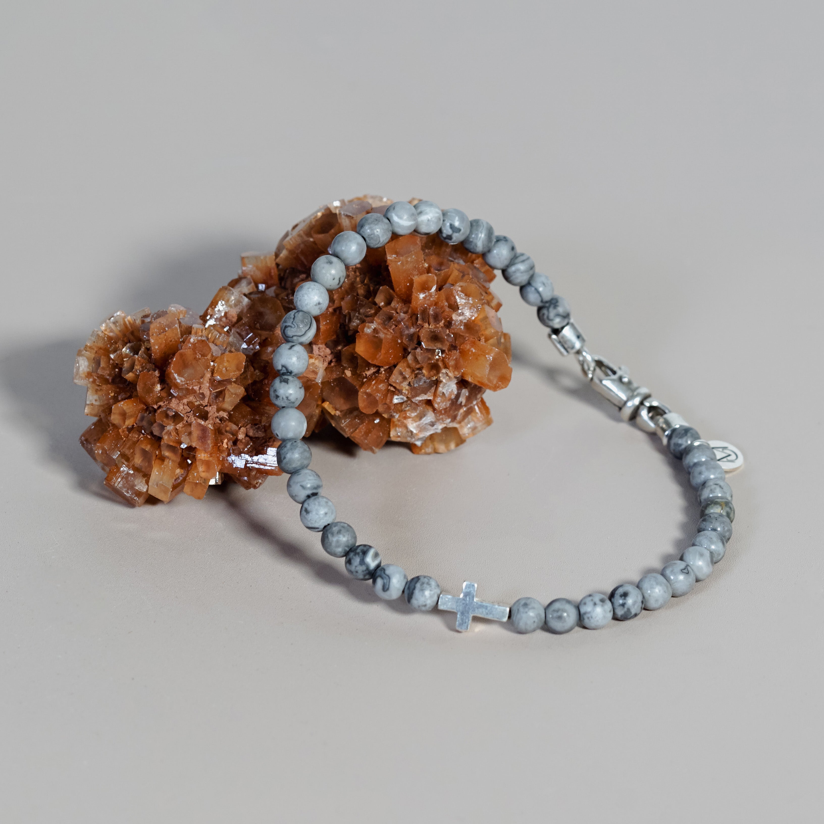 Crossroads Slim Bracelet | Gray Jasper & Sterling Silver