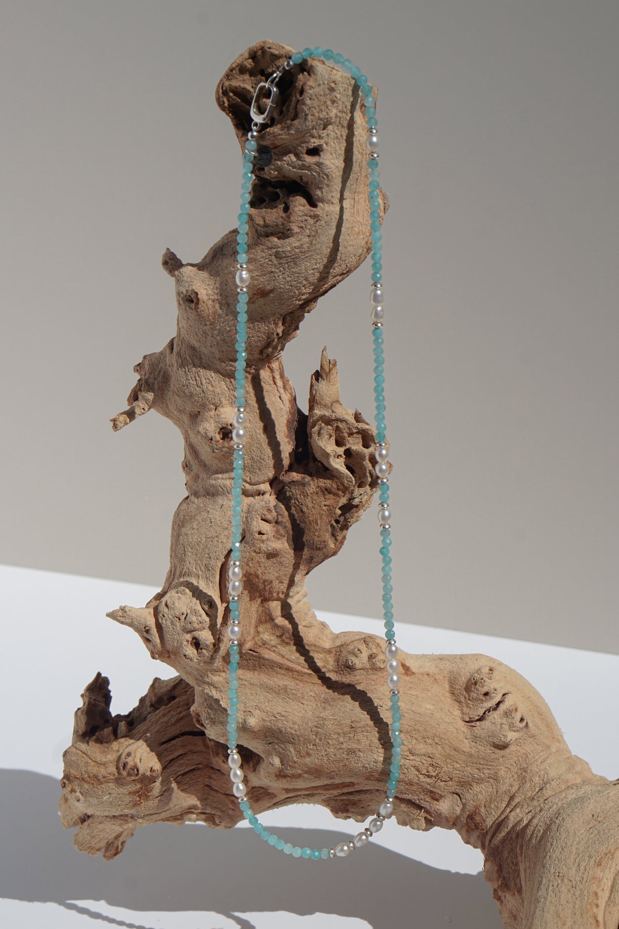 Azure Necklace | Amazonite, Pearls & Sterling Silver