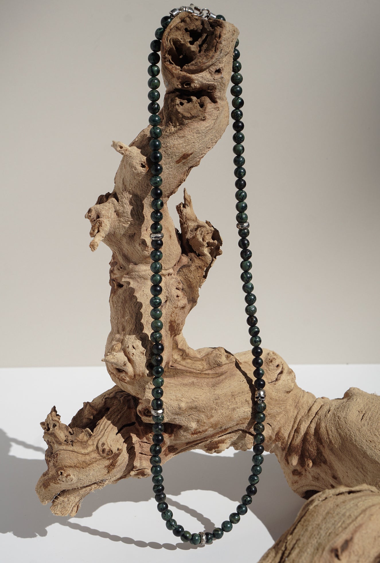 Outlander Necklace | Jasper, Skull & Sterling Silver